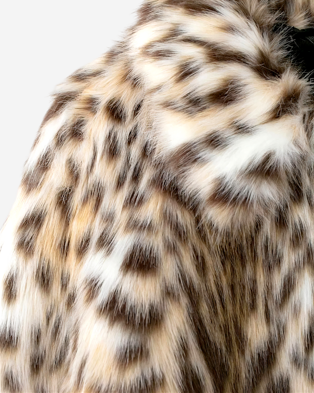 Leopard Print Faux Fur Long Sleeve Coat