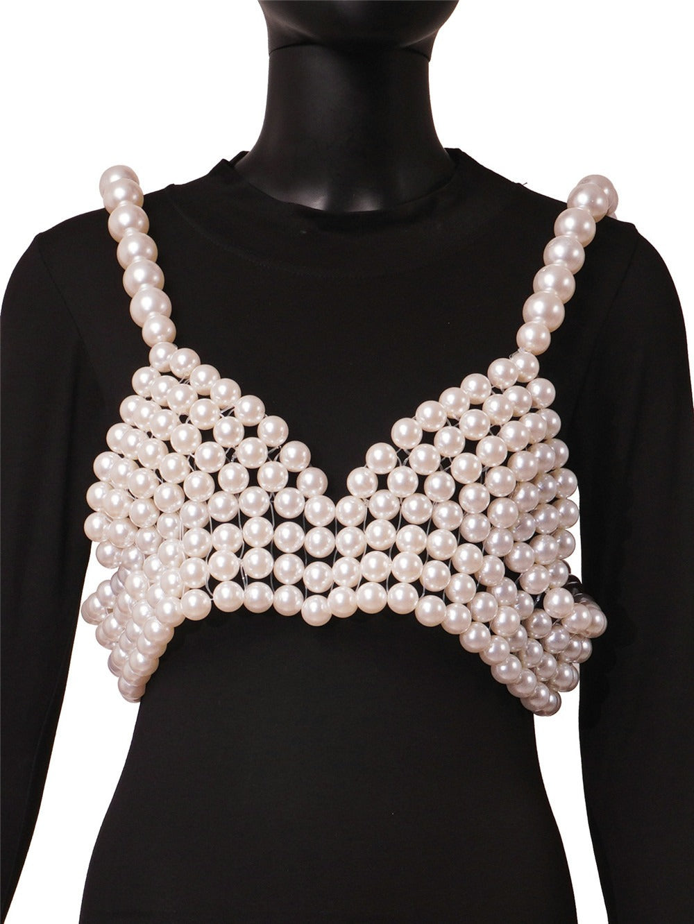Pearl Beaded Camisole Crop Top