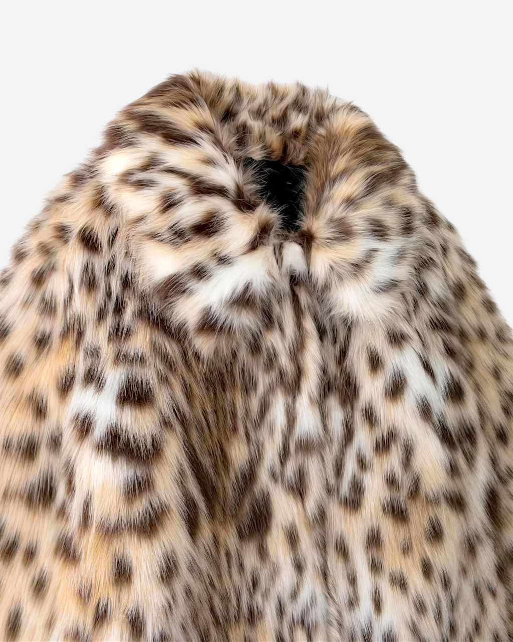 Leopard Print Faux Fur Long Sleeve Coat