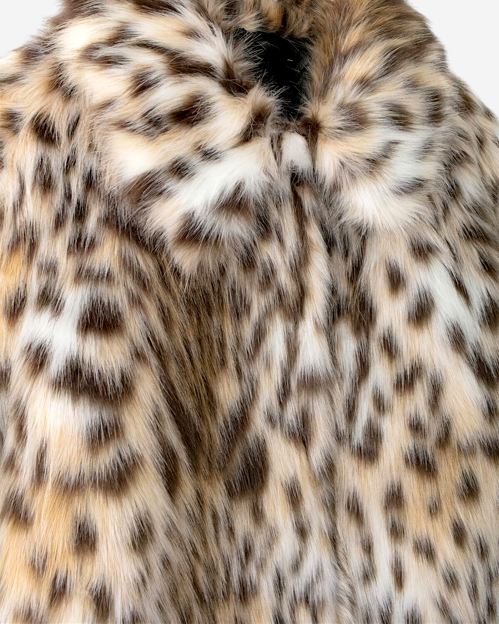 Leopard Print Faux Fur Long Sleeve Coat