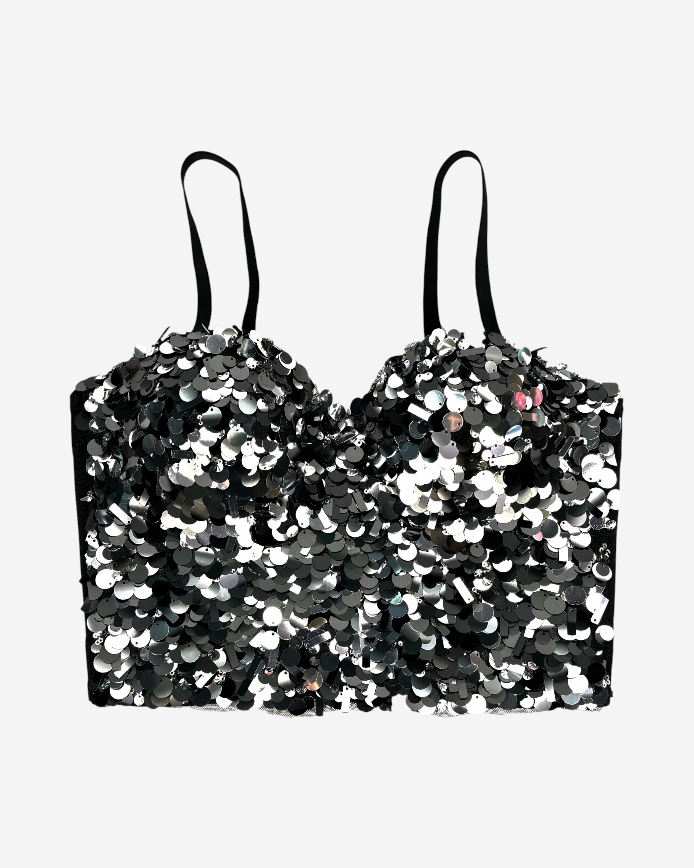 Sequined Sparkle Bustier Top