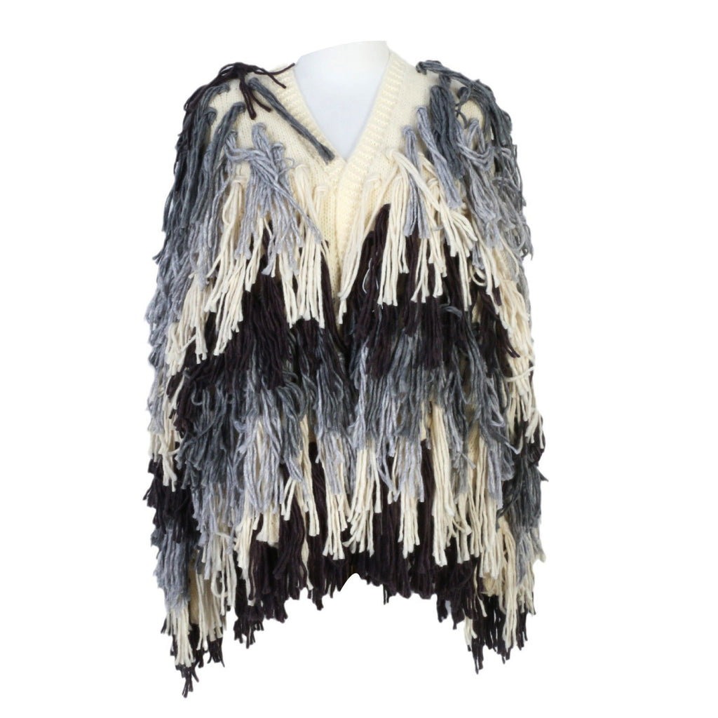 Boho Gradient Knitted Cardigan with Tassel Detail