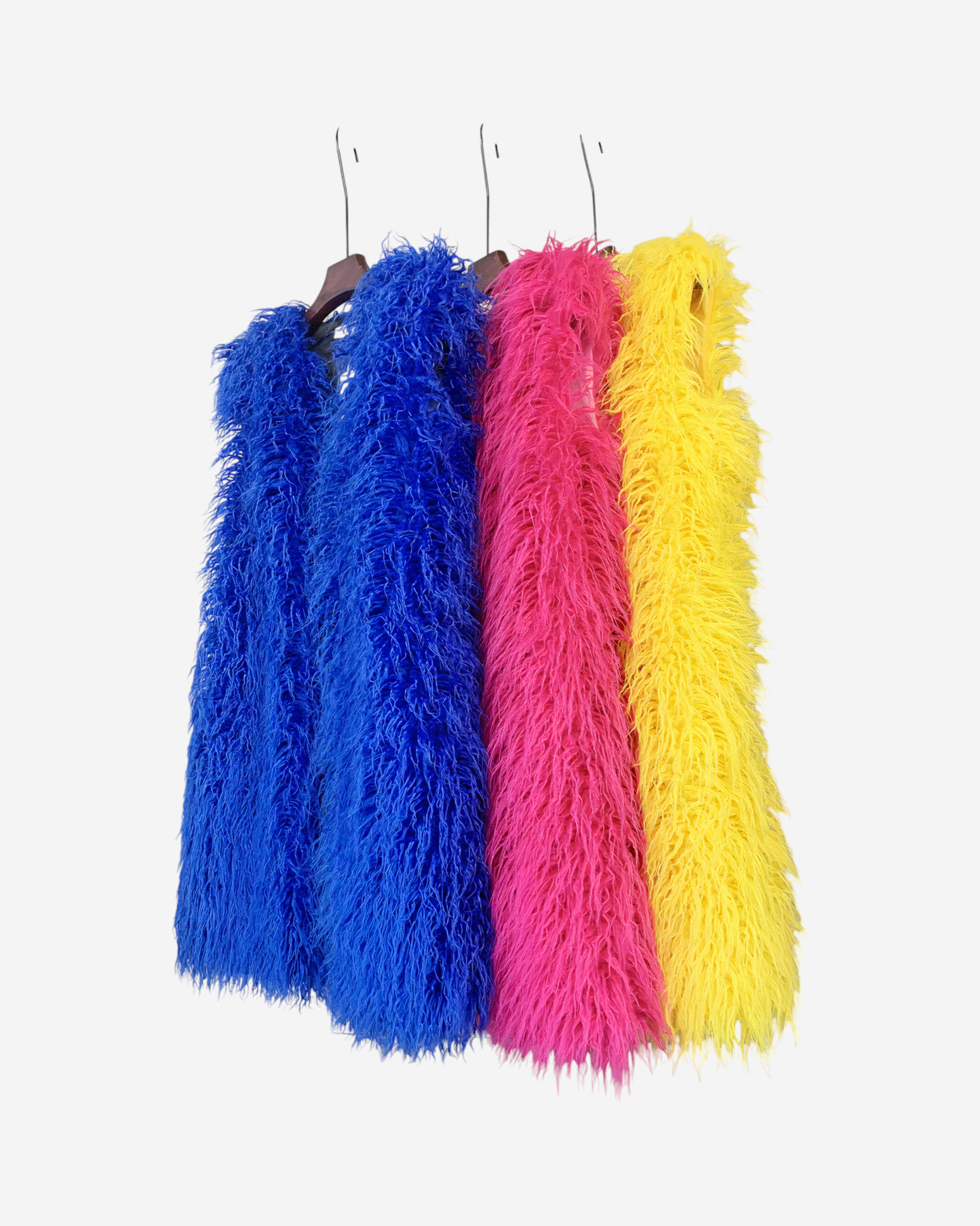 Faux Fur Sleeveless Long V-Neck Vest