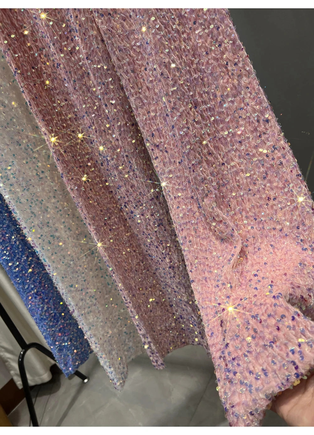 Sequined High-Waist Leggings with Statement Pendant Details