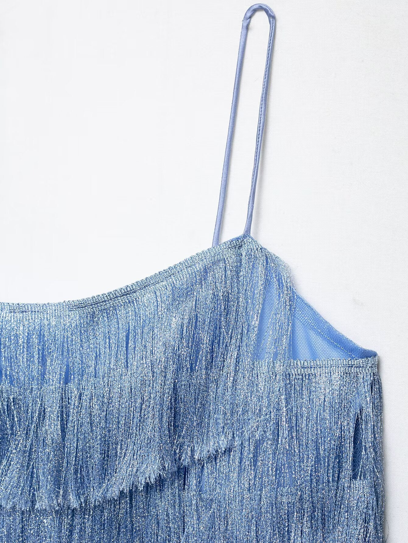 Royal Blue Tassel Embellished Dress
