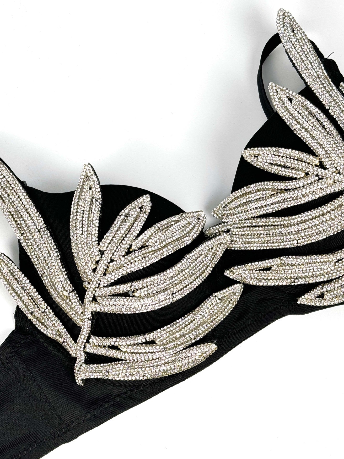 3D Rhinestone Shaping Bra [Black]