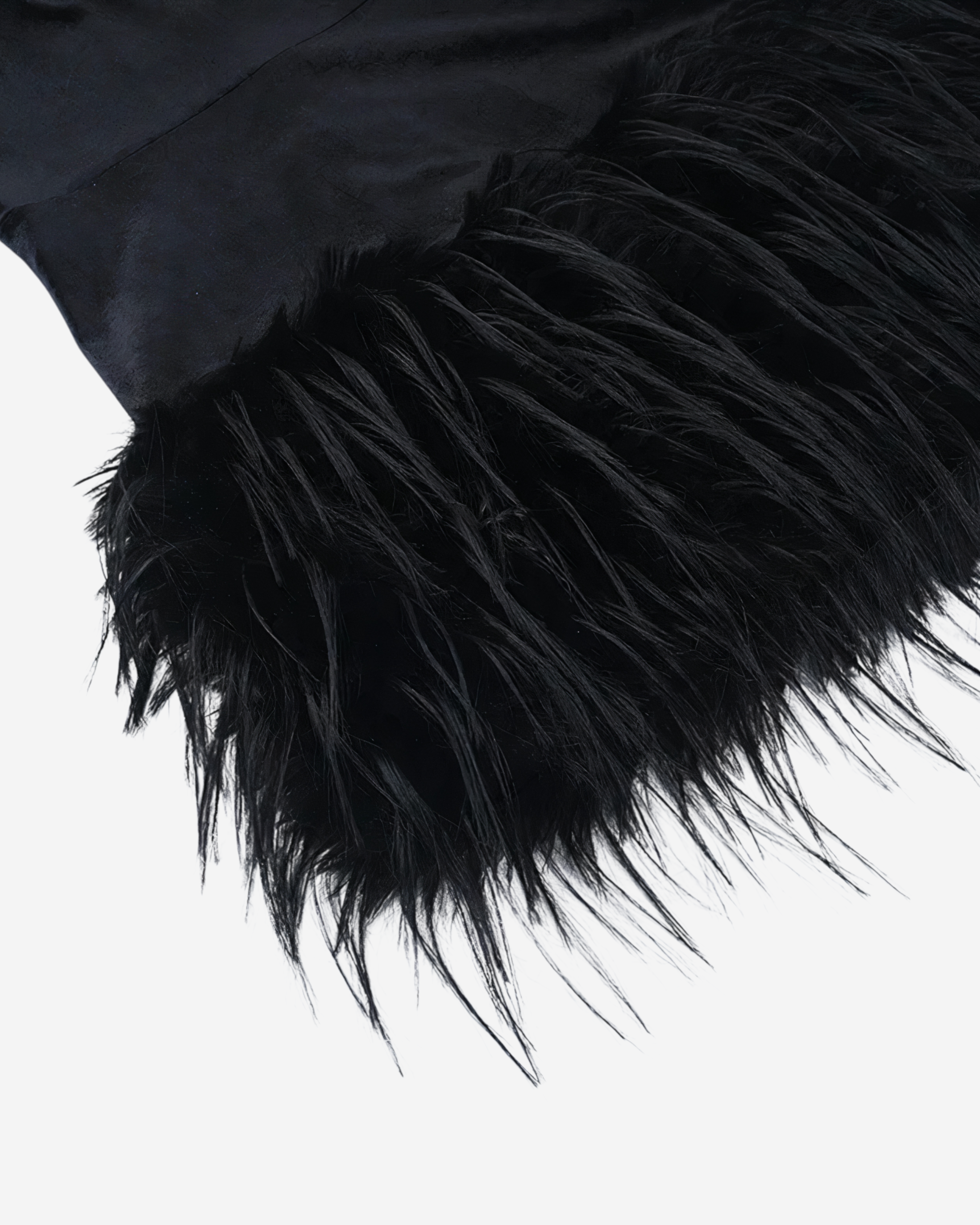 Black Feather Hem Mini Dress