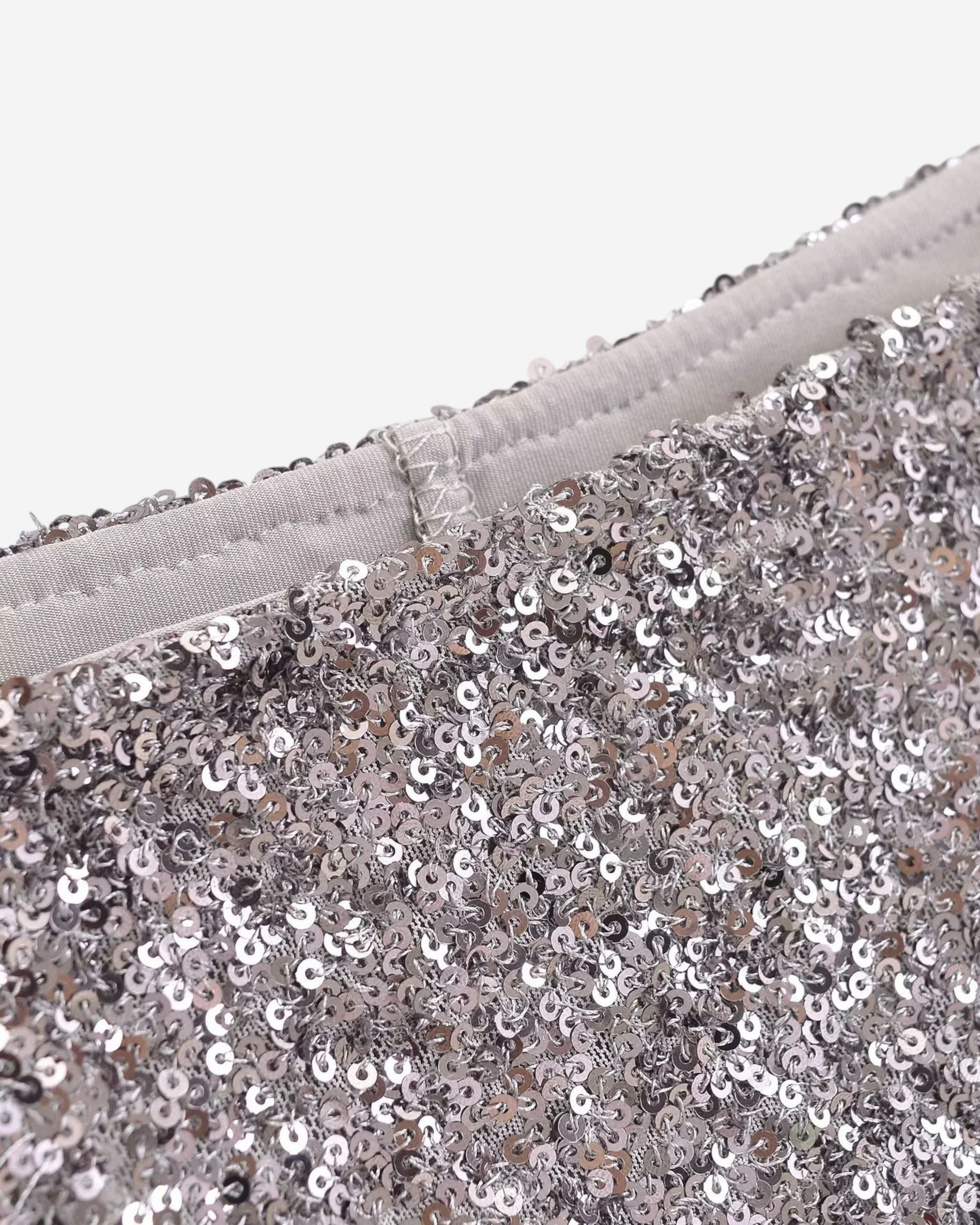 Sequin Mini Skirt with 3D Effect Detail
