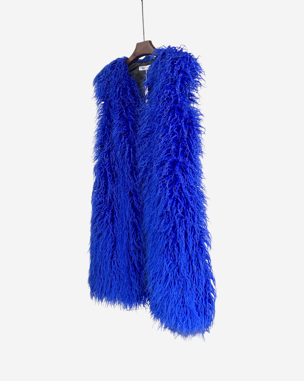 Faux Fur Sleeveless Long V-Neck Vest