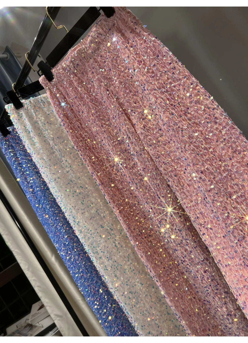 Sequined High-Waist Leggings with Statement Pendant Details