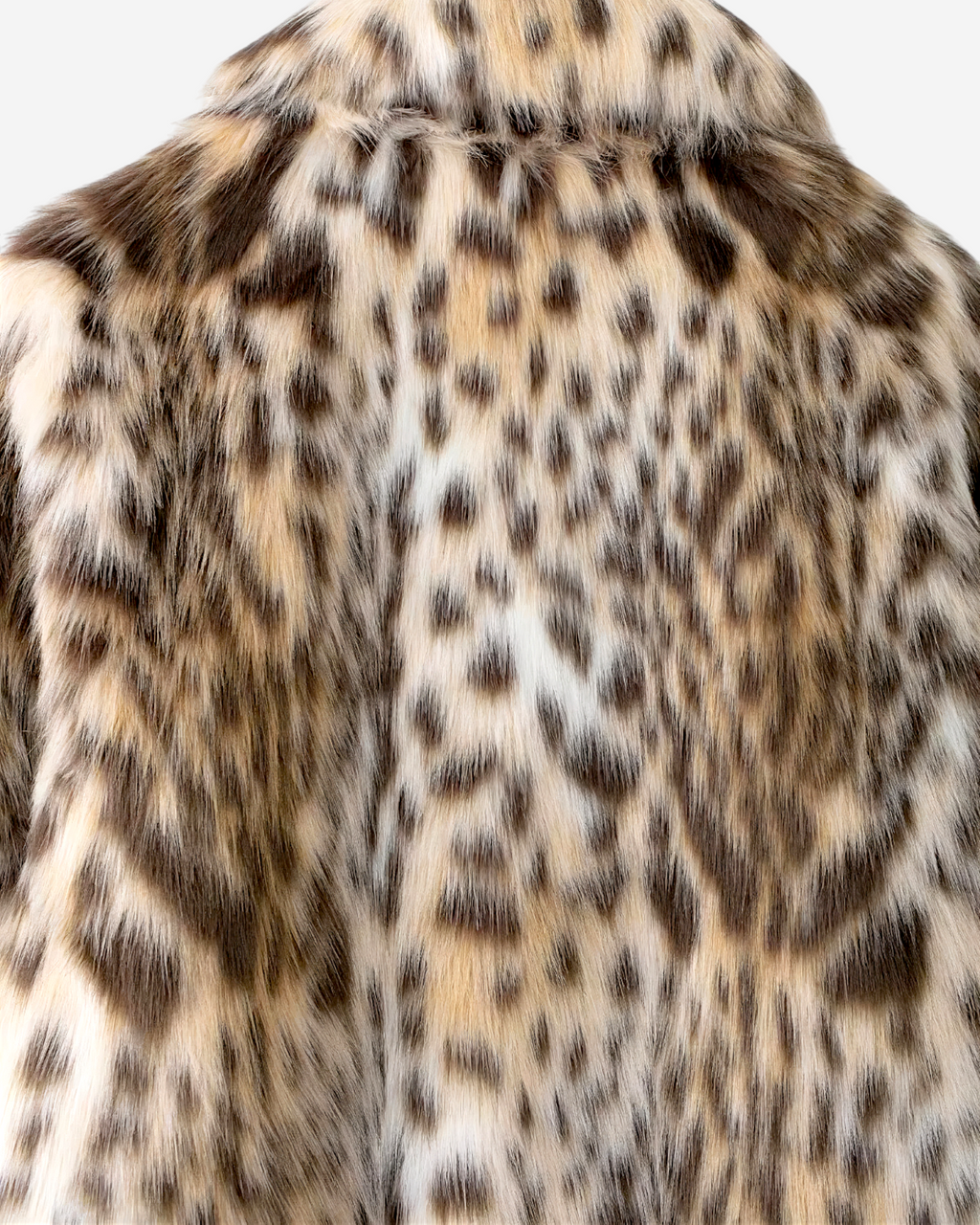 Leopard Print Faux Fur Long Sleeve Coat