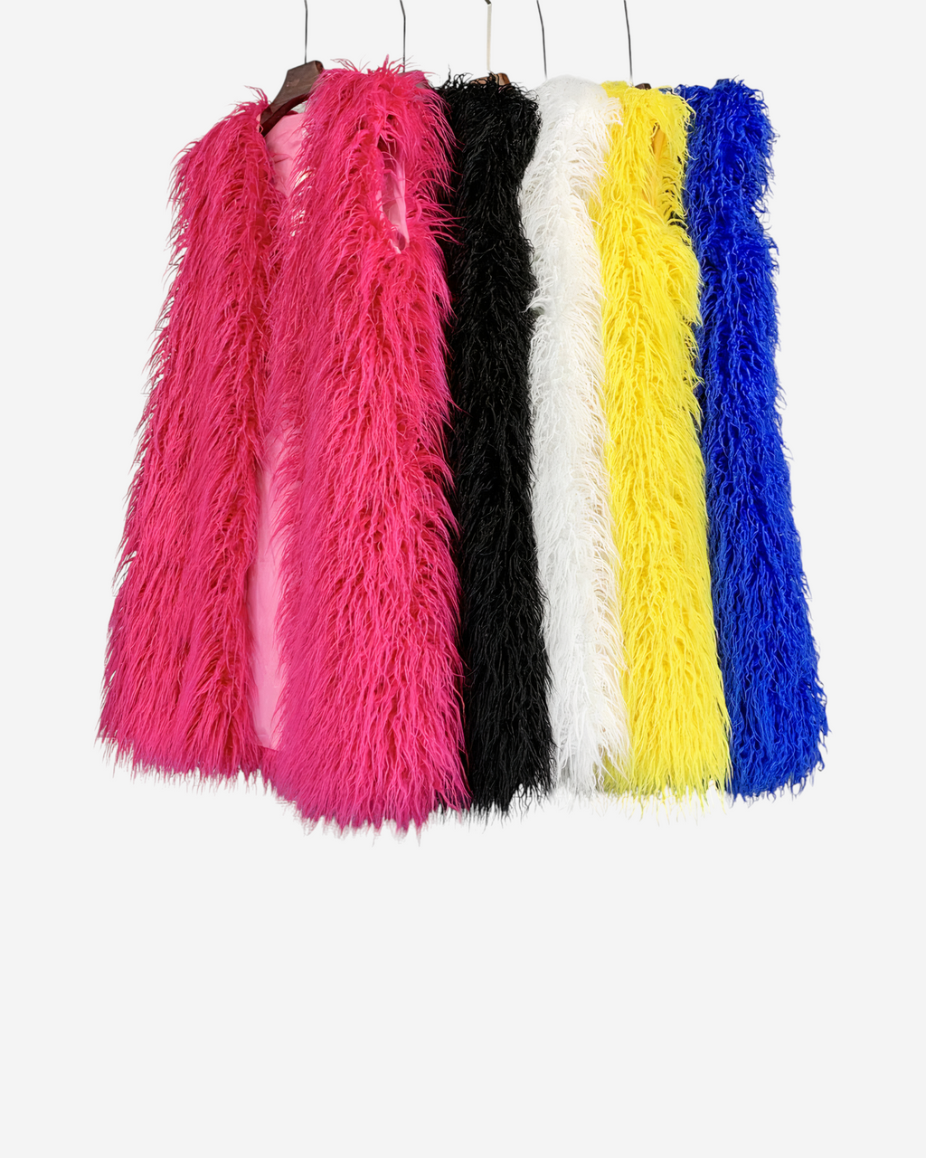 Faux Fur Sleeveless Long V-Neck Vest