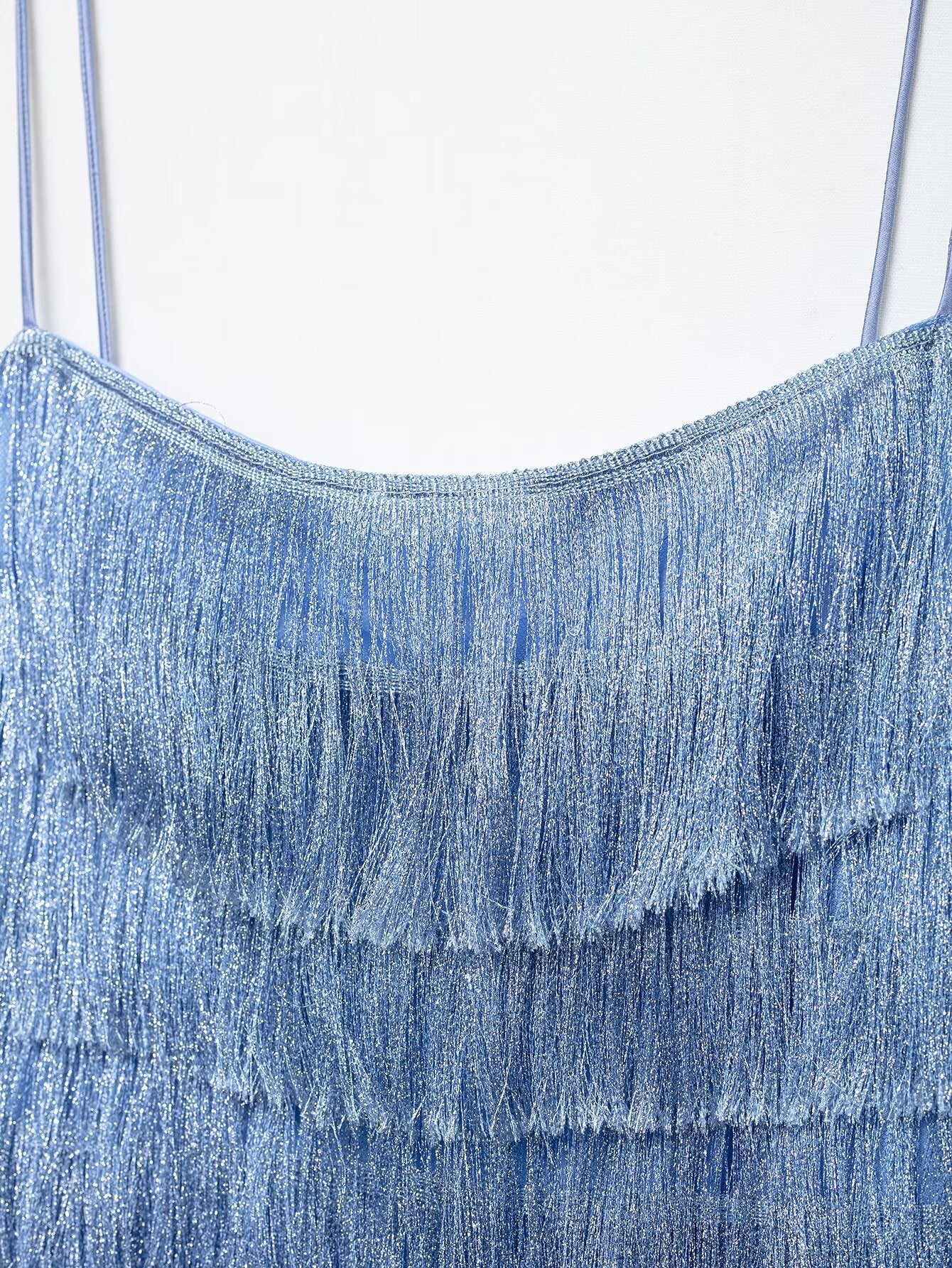 Royal Blue Tassel Embellished Dress