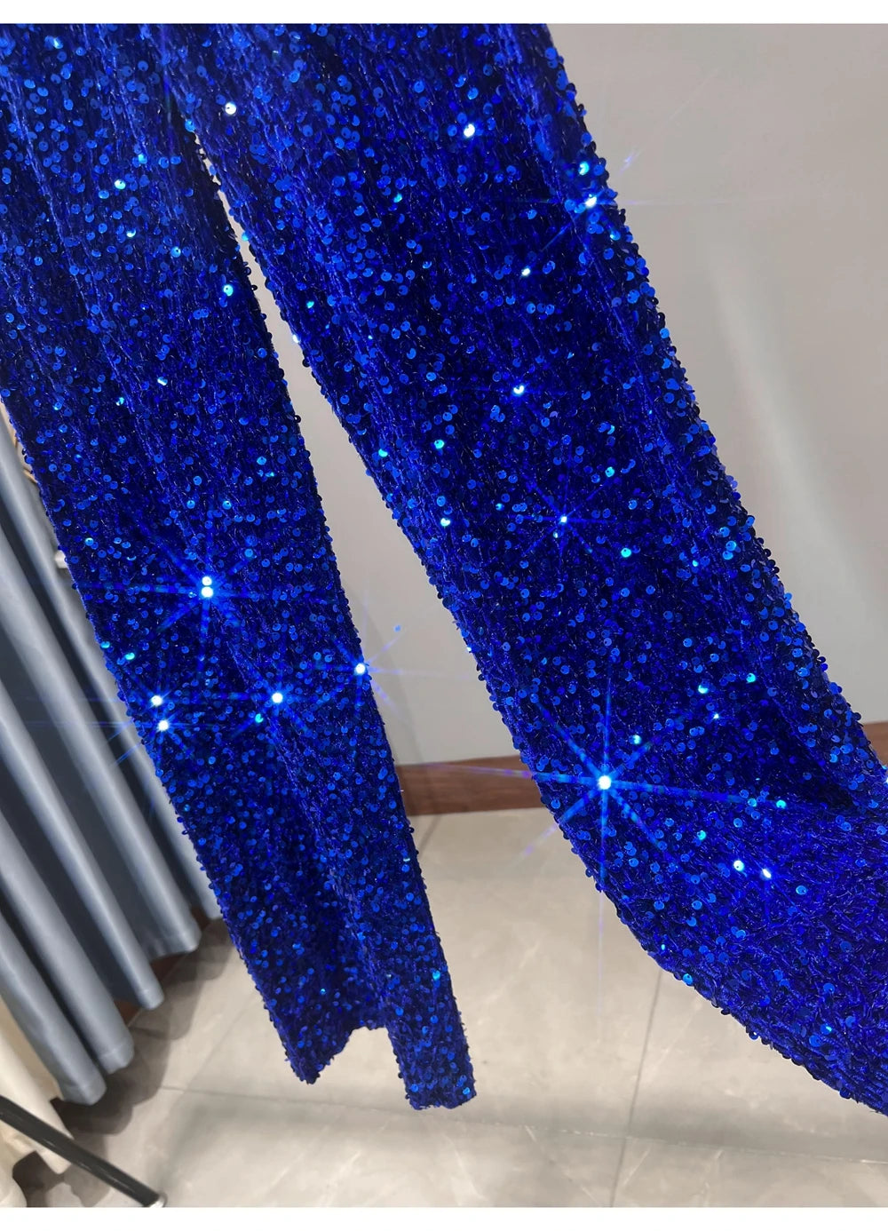Sequined High-Waist Leggings with Statement Pendant Details