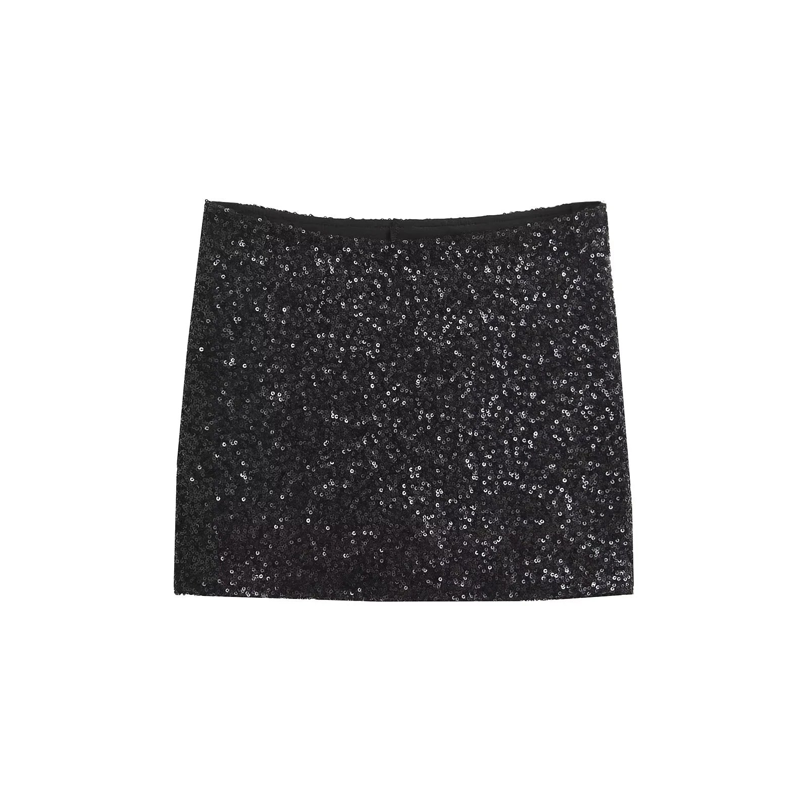 Sequin Mini Skirt with 3D Effect Detail