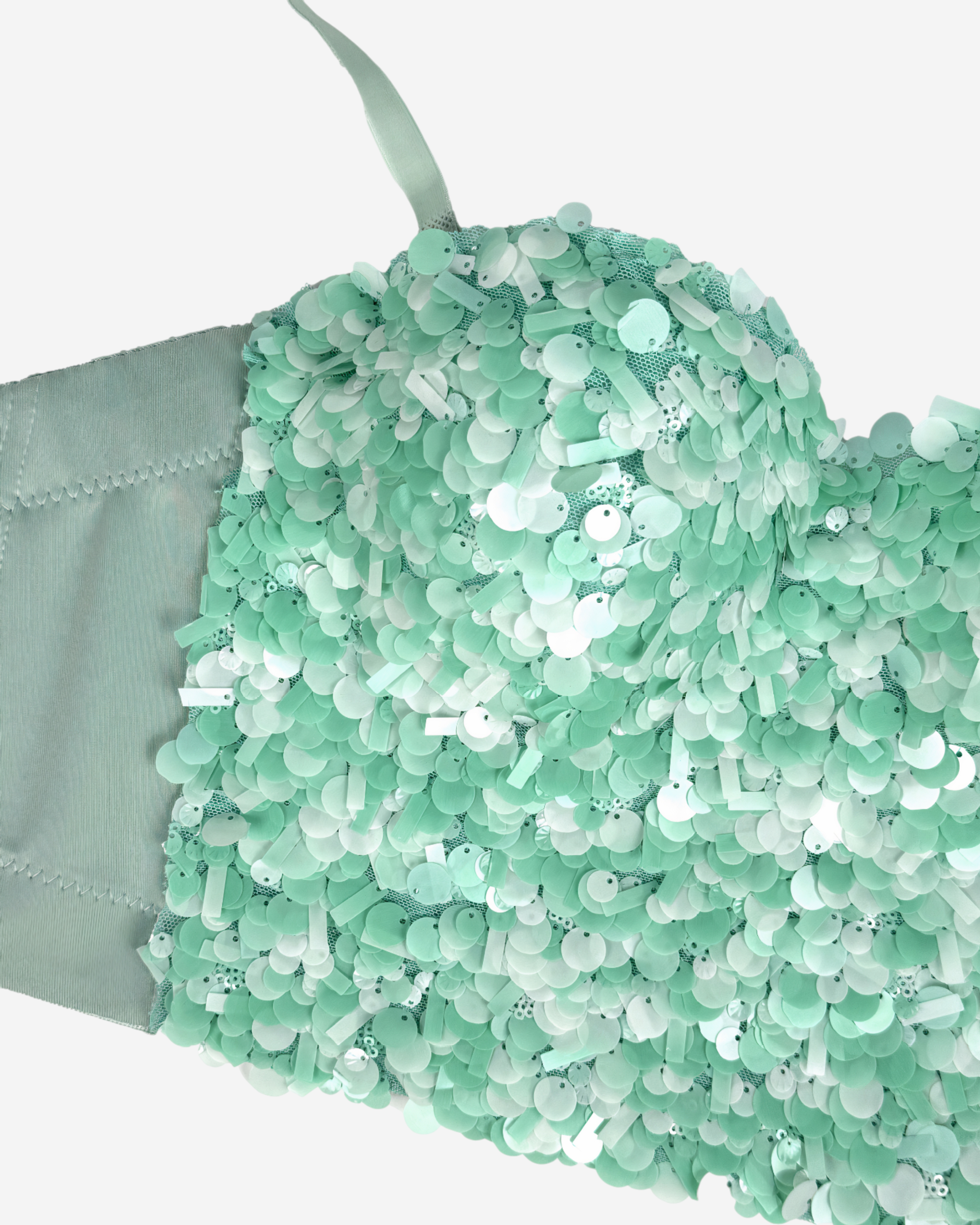 Sequined Sparkle Bustier Top