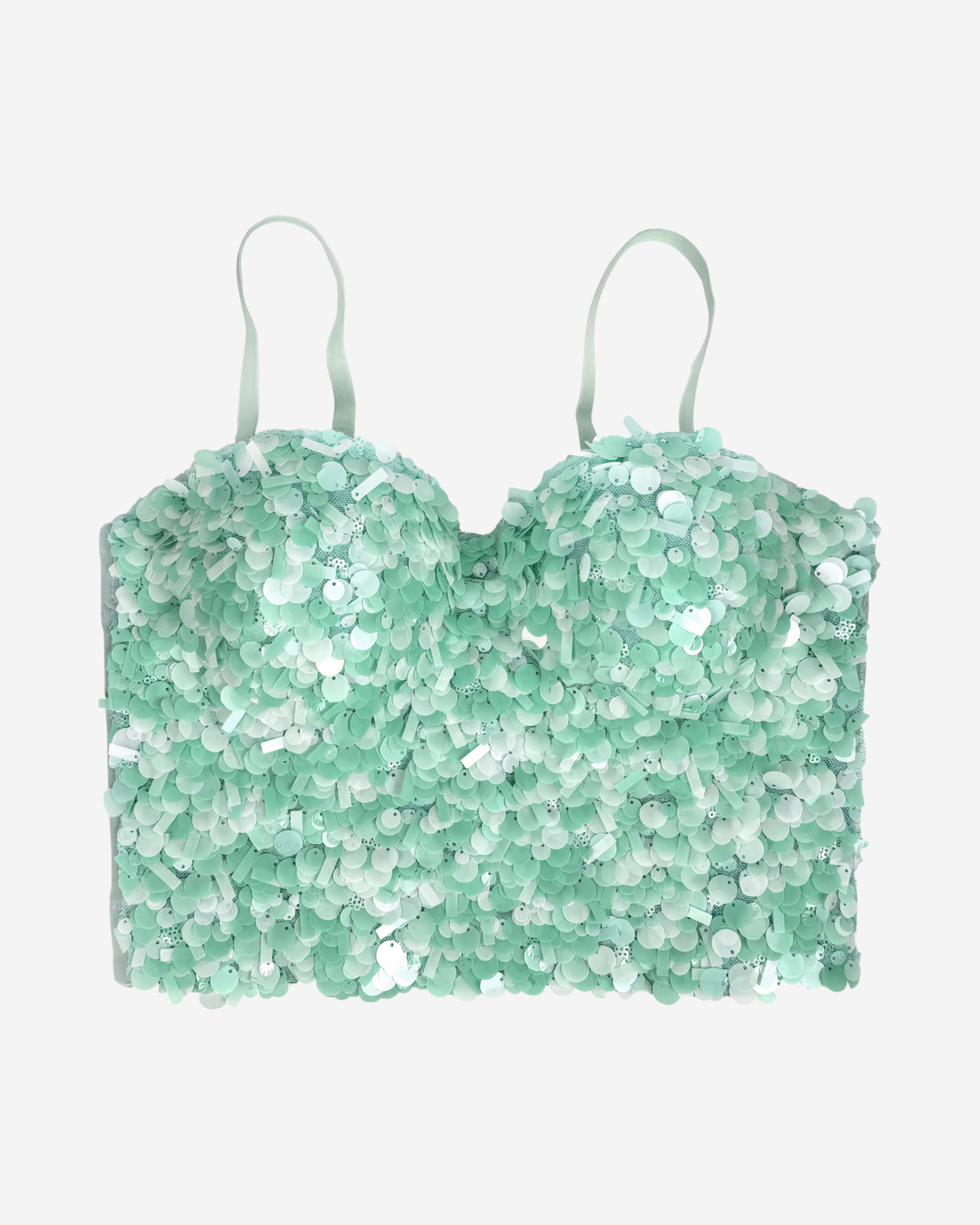 Sequined Sparkle Bustier Top