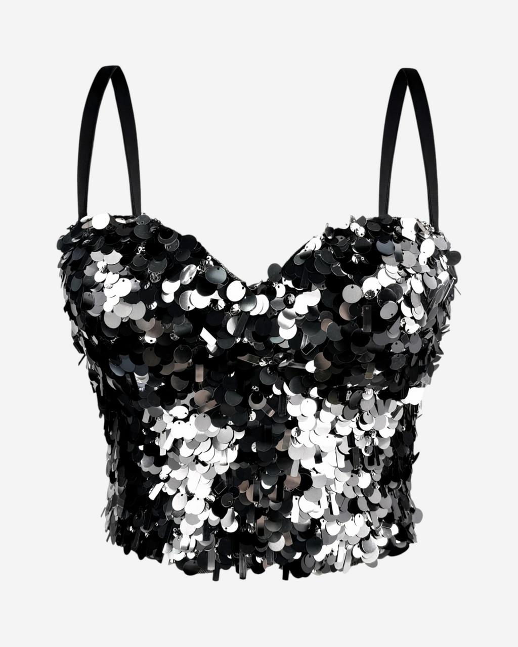 Sequined Sparkle Bustier Top
