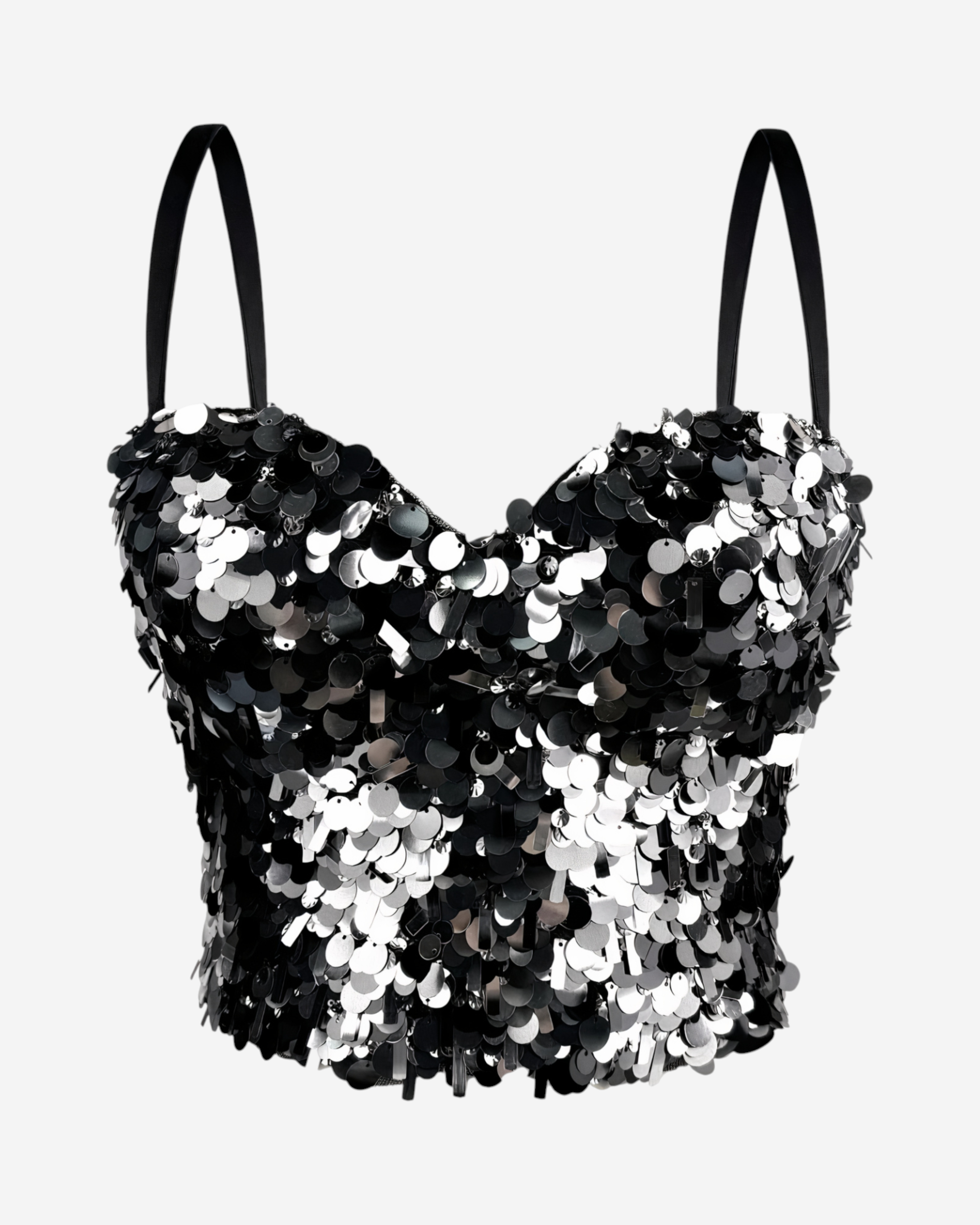 Sequined Sparkle Bustier Top