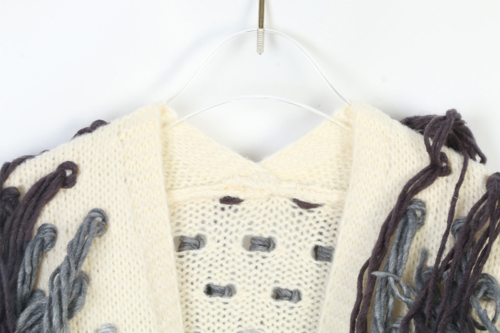 Boho Gradient Knitted Cardigan with Tassel Detail