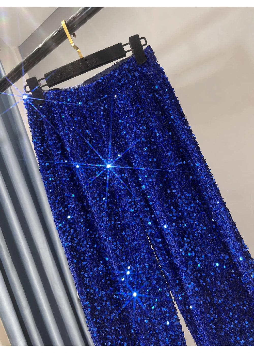 Sequined High-Waist Leggings with Statement Pendant Details