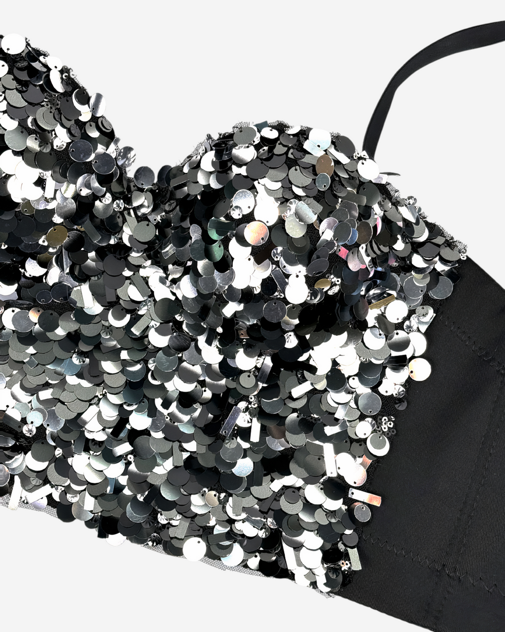 Sequined Sparkle Bustier Top