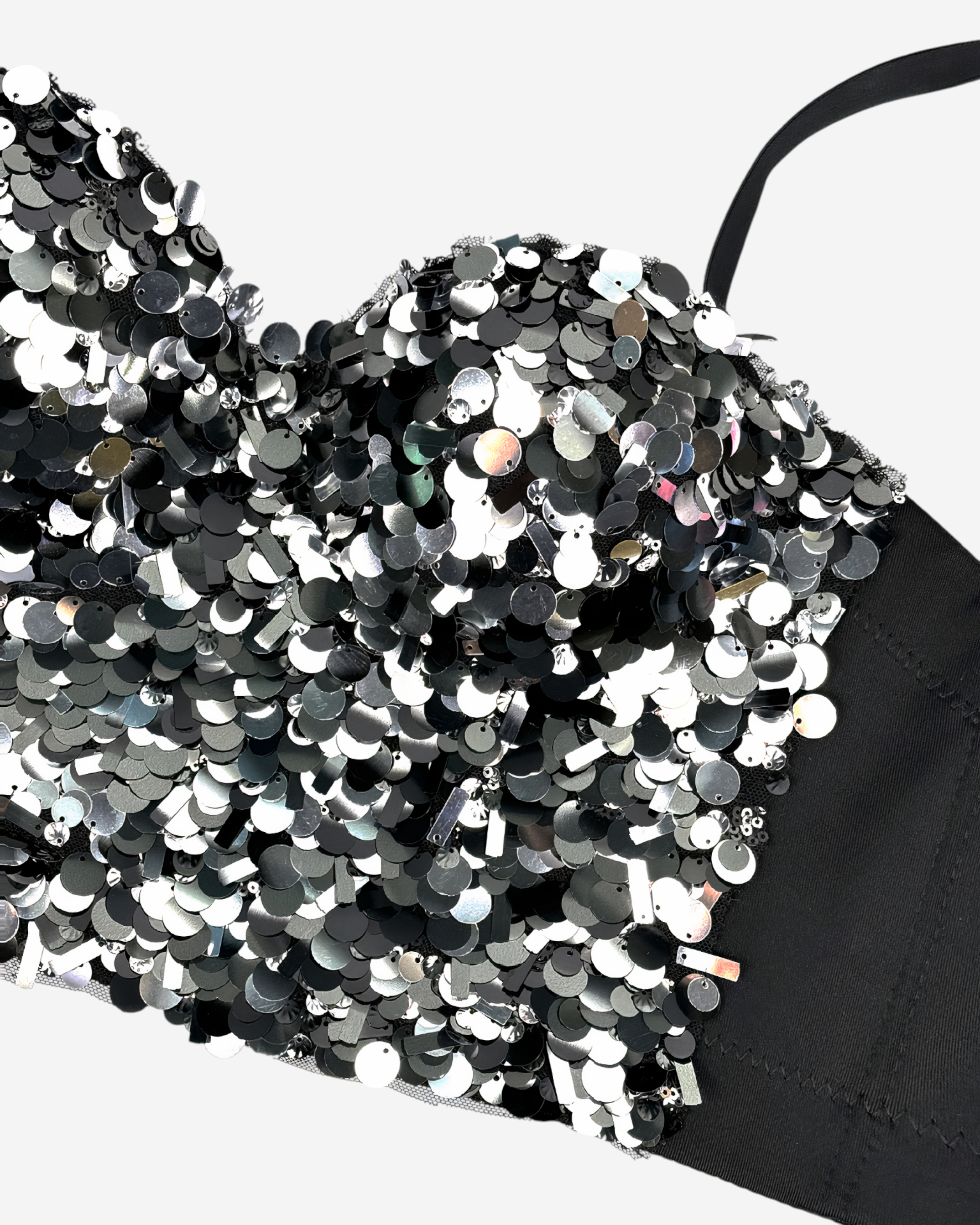 Sequined Sparkle Bustier Top