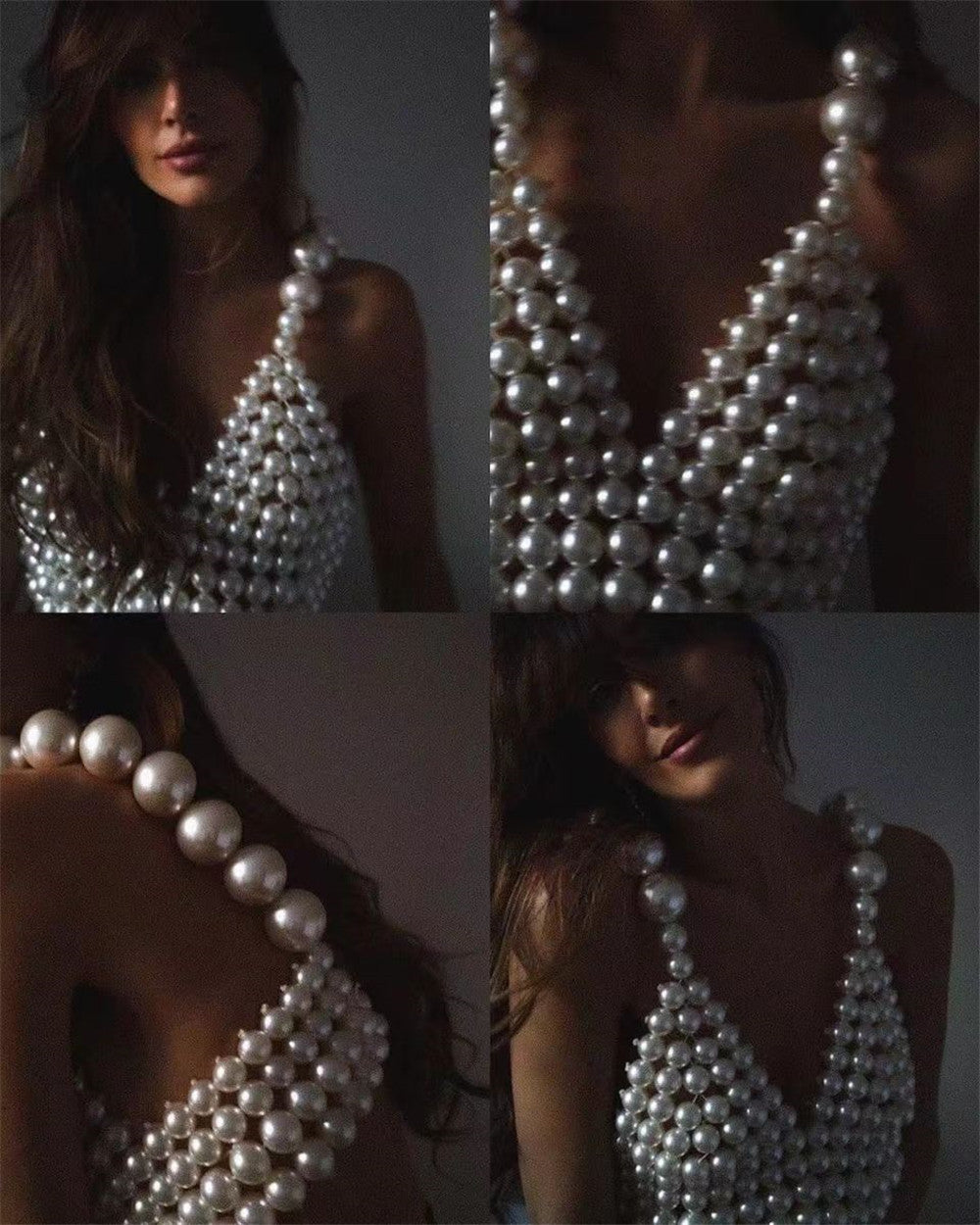 Pearl Beaded Camisole Crop Top