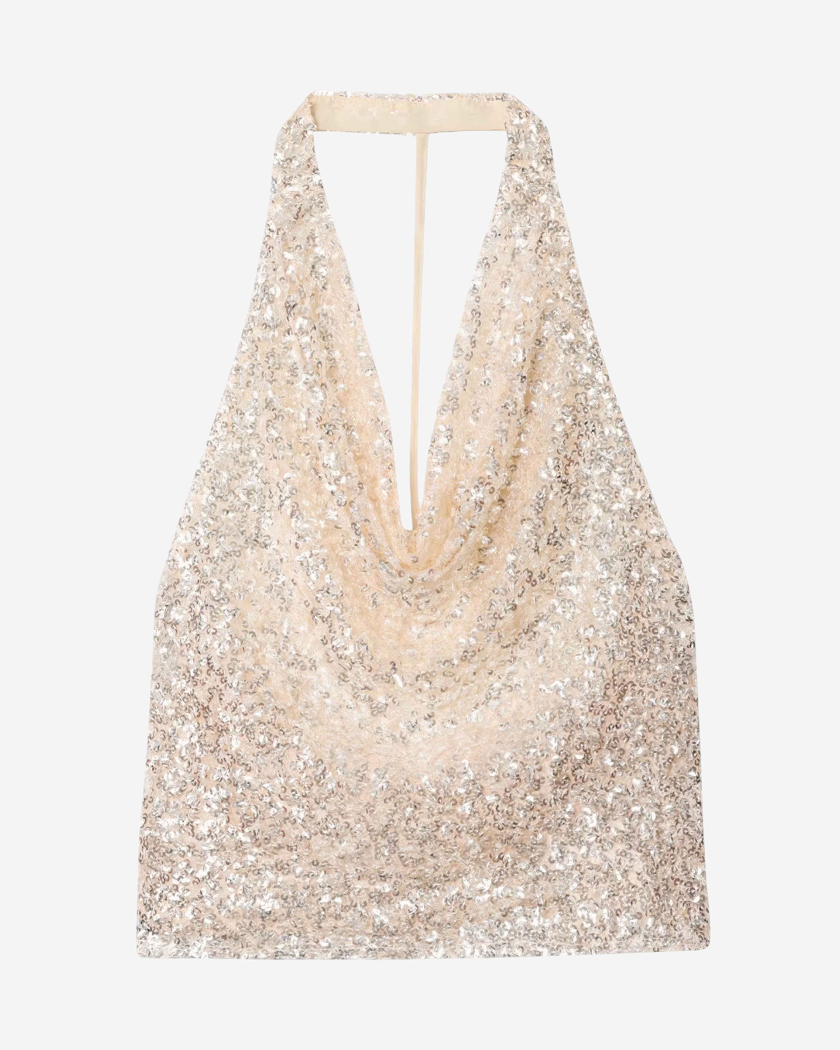 Golden Hour Sequin Halter Top-Tops-Ekoa Ltd