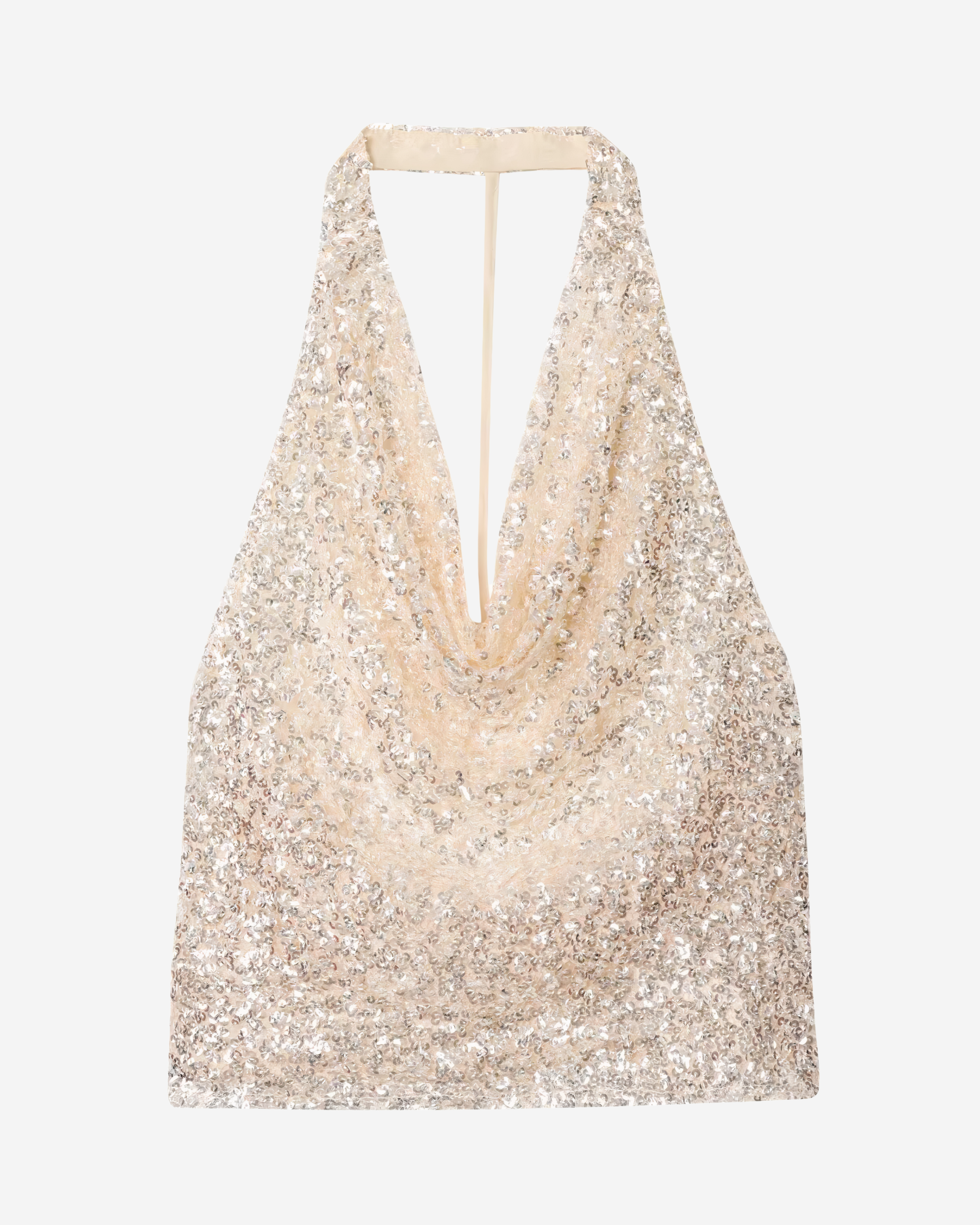 Golden Hour Sequin Halter Top-Tops-Ekoa Ltd