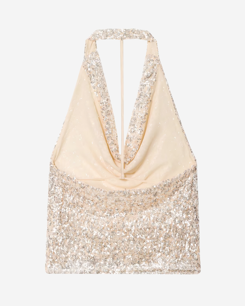 Golden Hour Sequin Halter Top-Tops-Ekoa Ltd