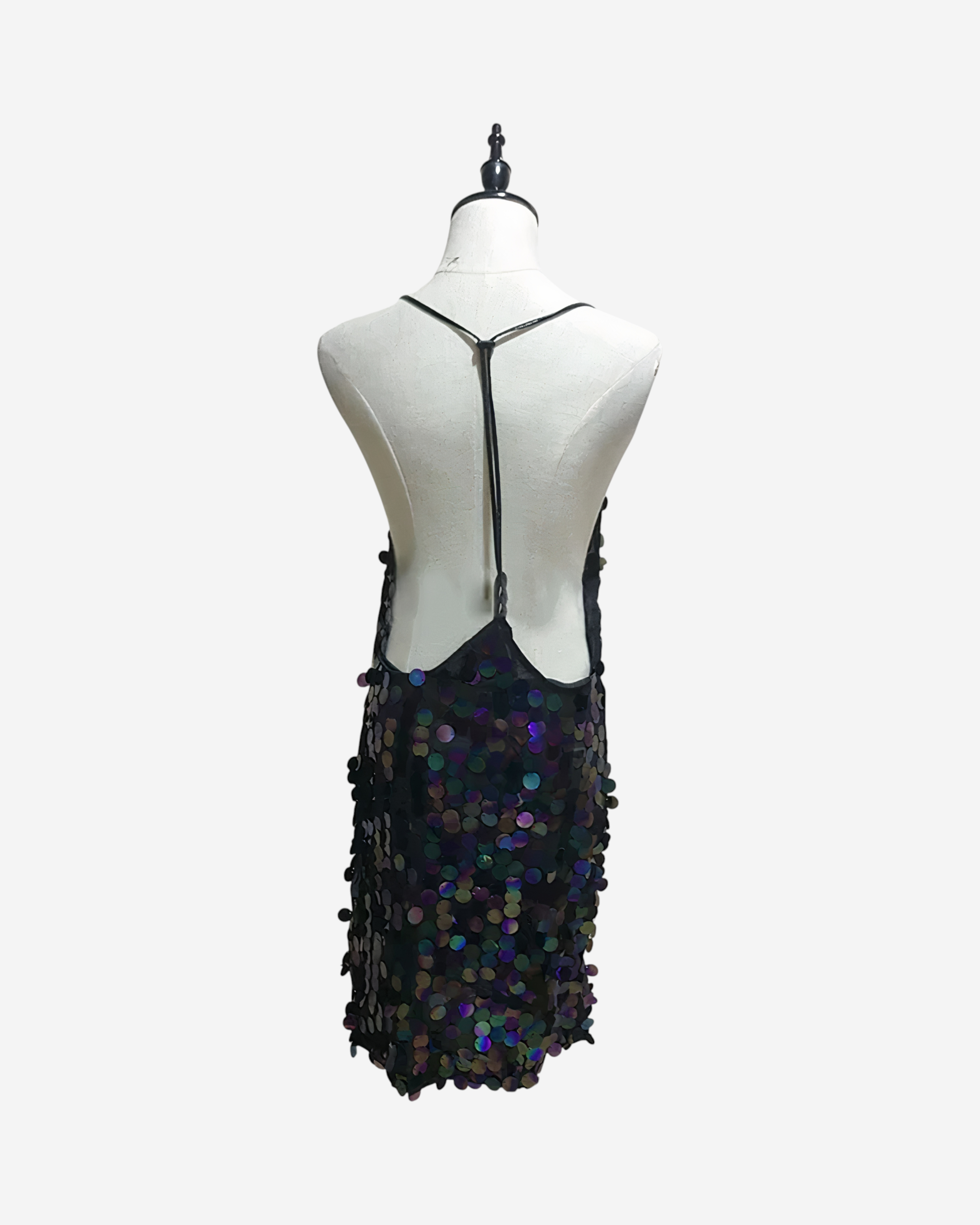 Dark Sequin Bodycon Mini Dress [Black]