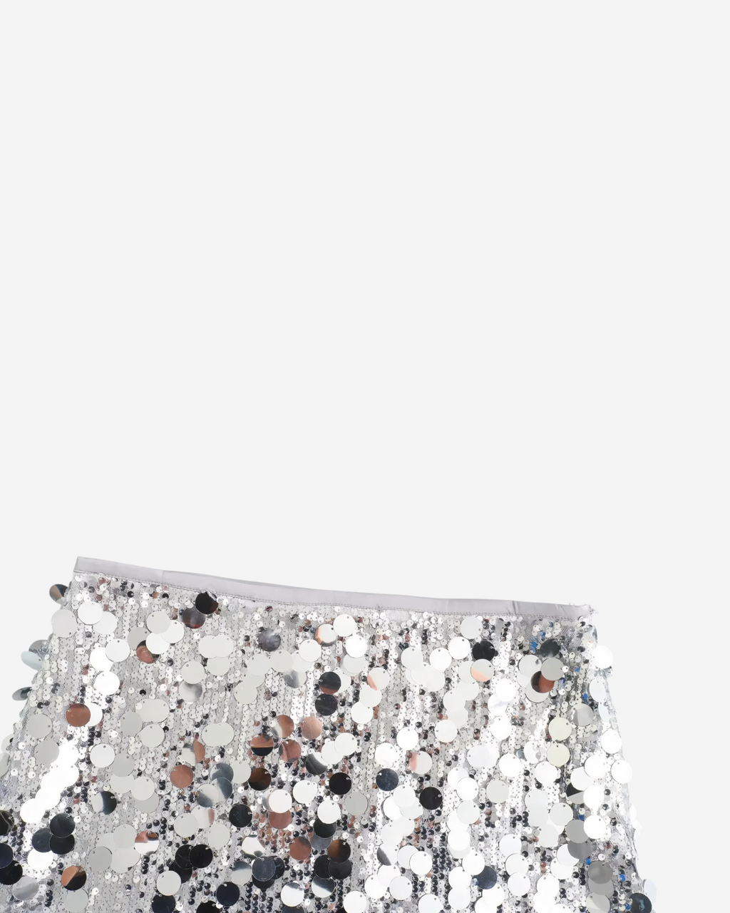 High-Waisted Sequin Mini Skirt with Front Zipper Detail-Skirts-Ekoa Ltd