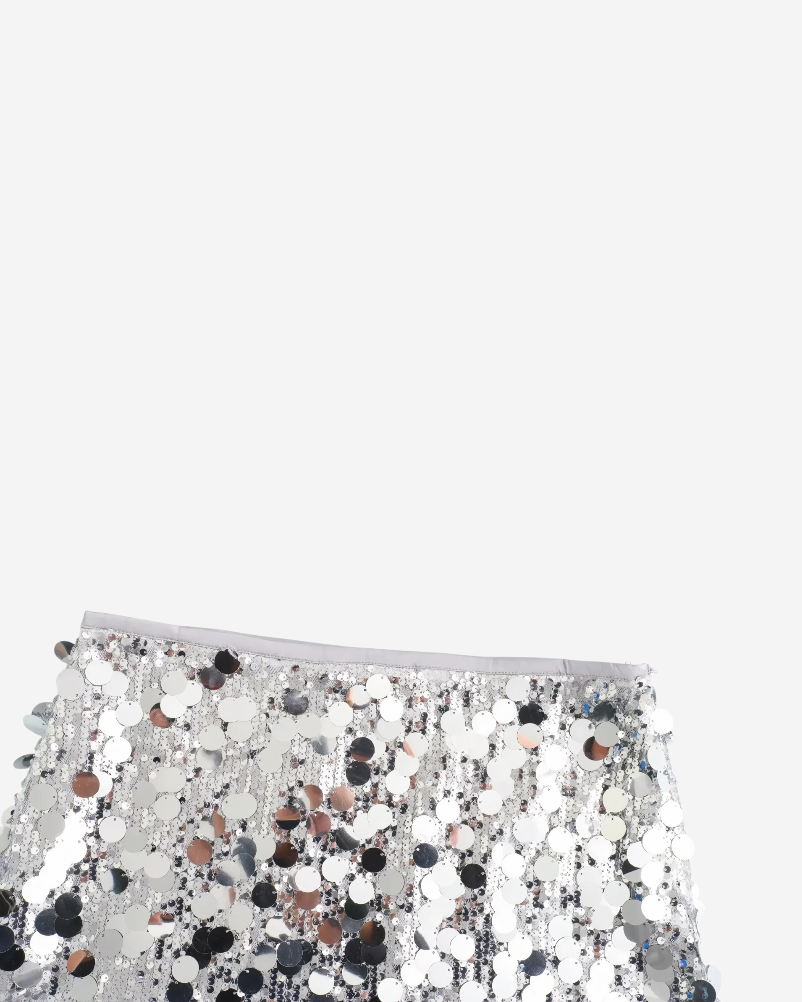 High-Waisted Sequin Mini Skirt with Front Zipper Detail-Skirts-Ekoa Ltd