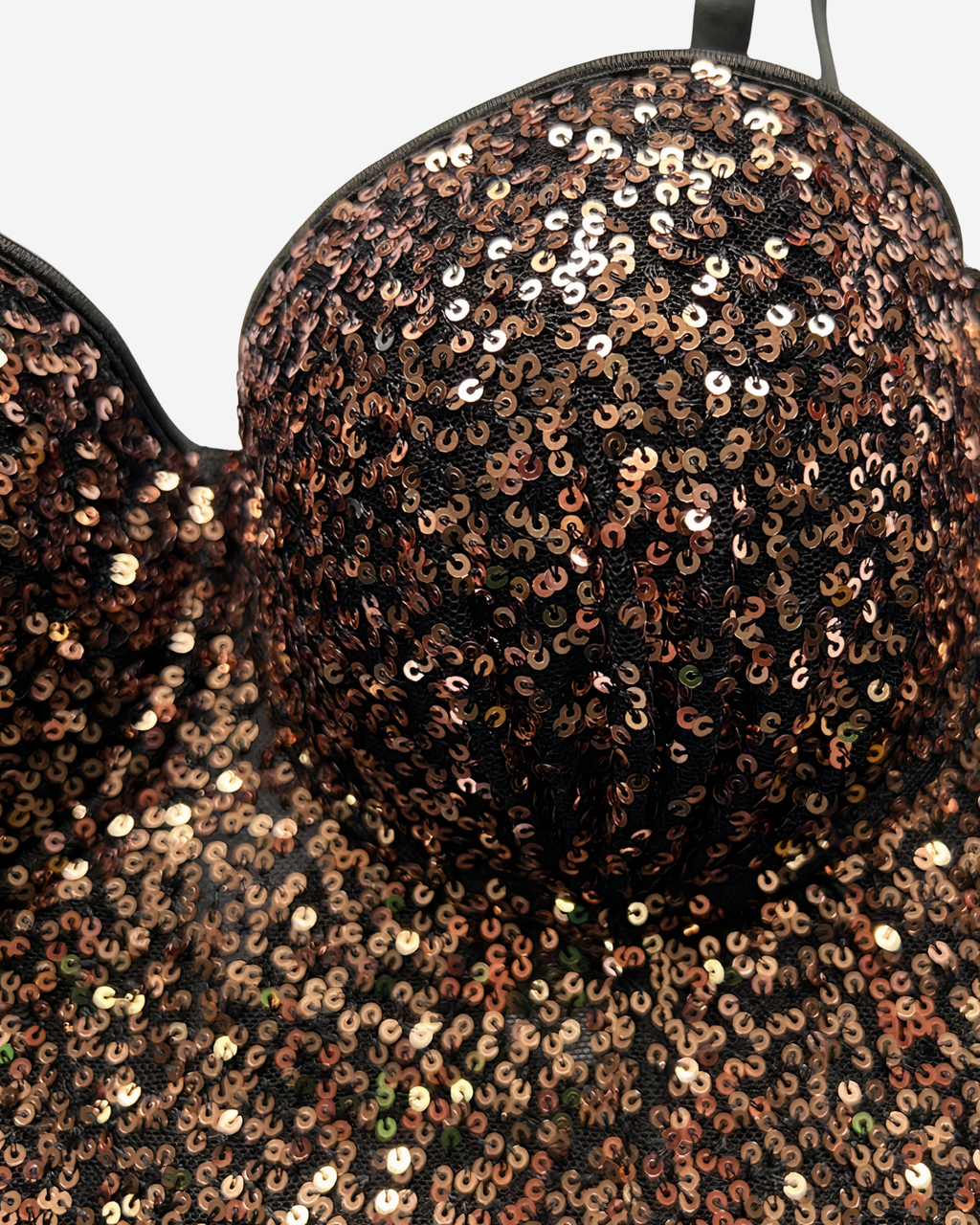 Black Sequin Slim Fit Camisole Vest with Adjustable Straps