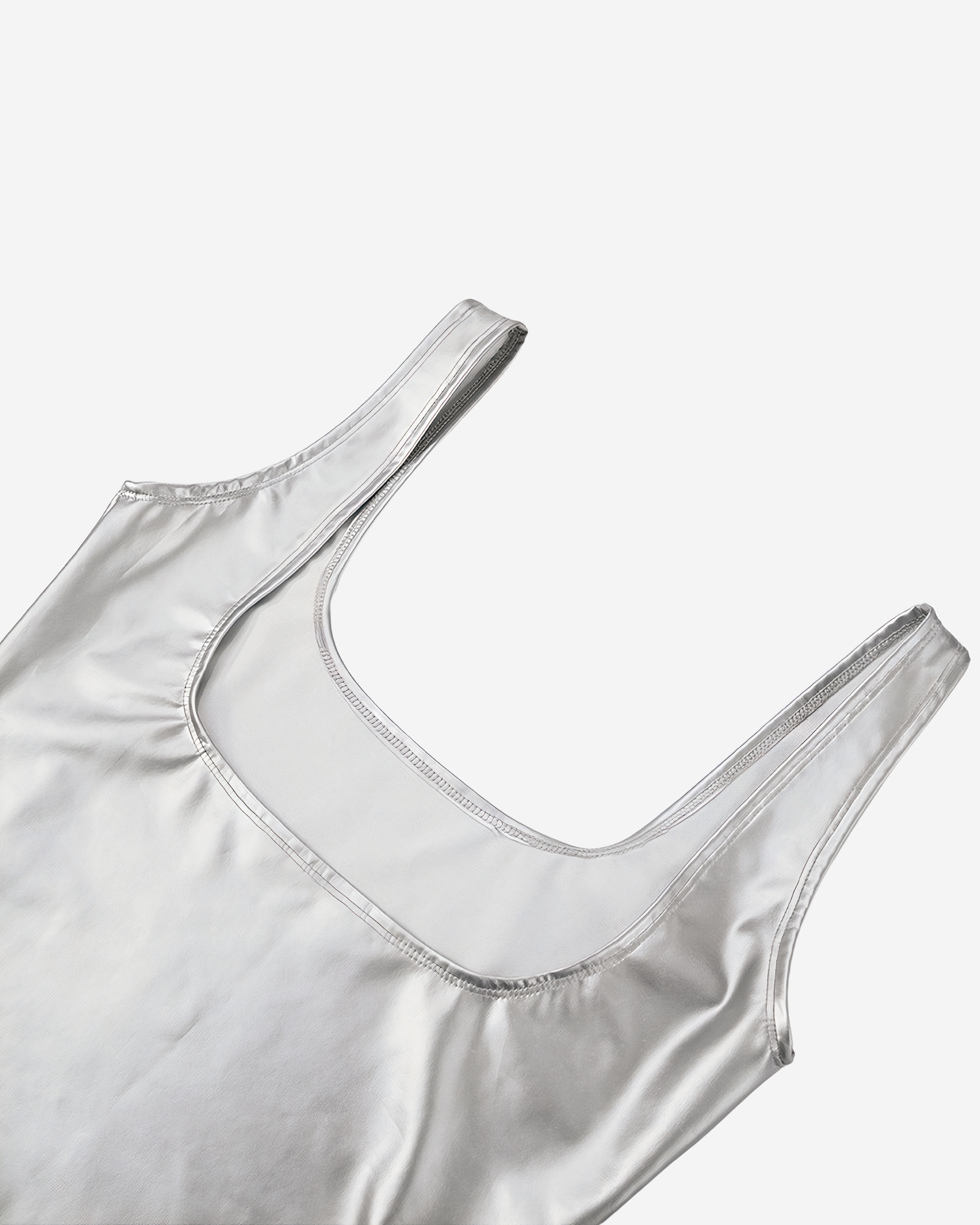 Metallic High-Waist Bodysuit [Silver]