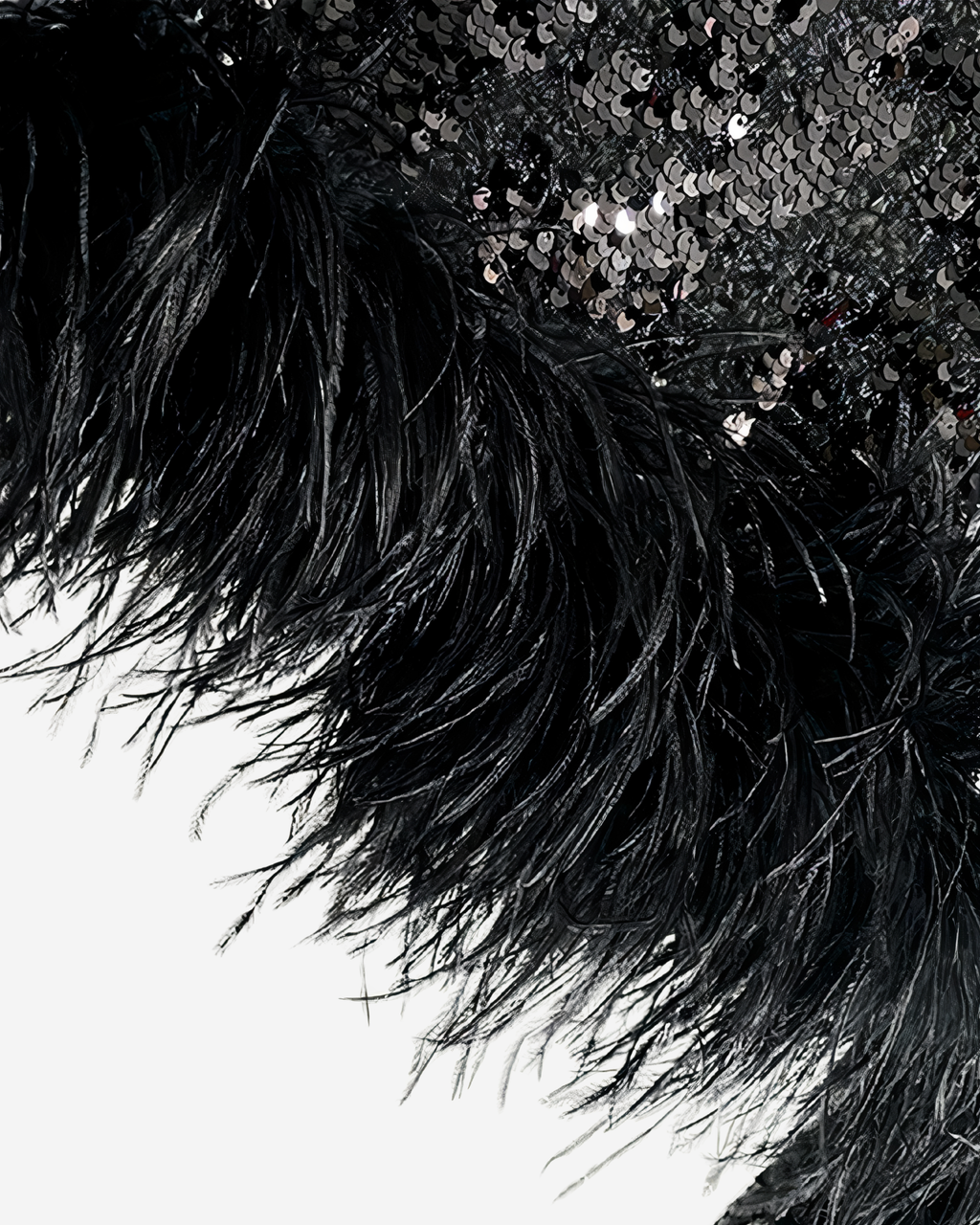 Sequin Feather Jacket [Black]