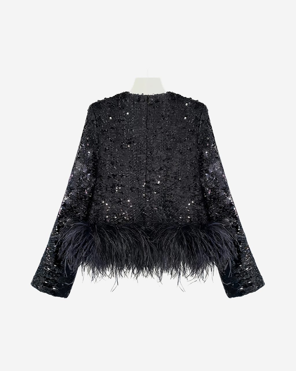 Sequin Feather Jacket [Black]