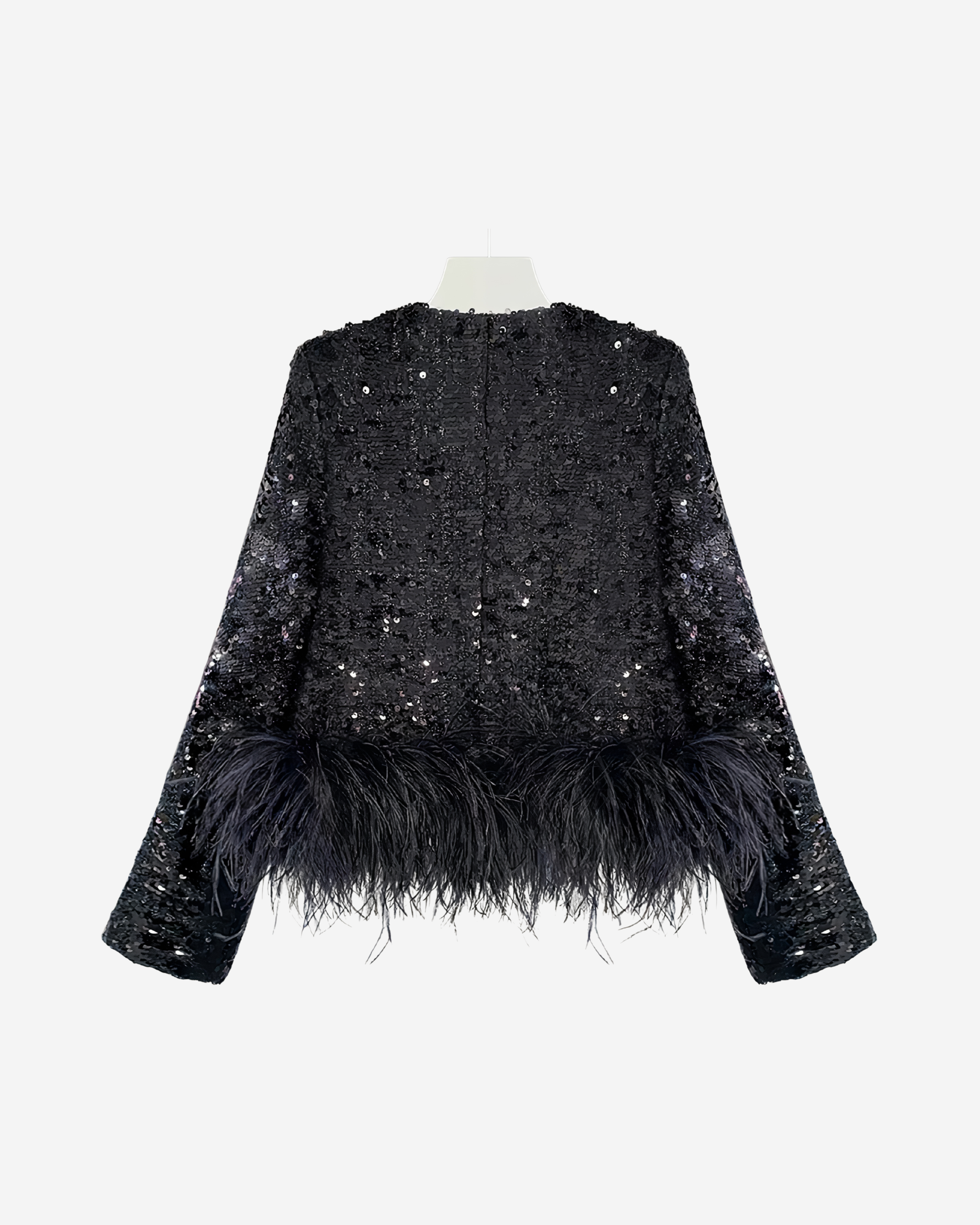 Sequin Feather Jacket [Black]