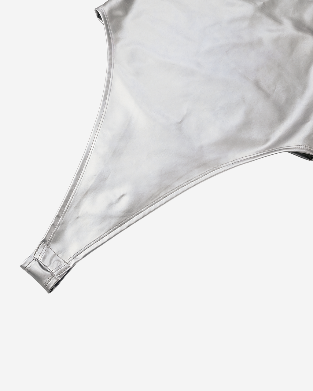 Metallic High-Waist Bodysuit [Silver]