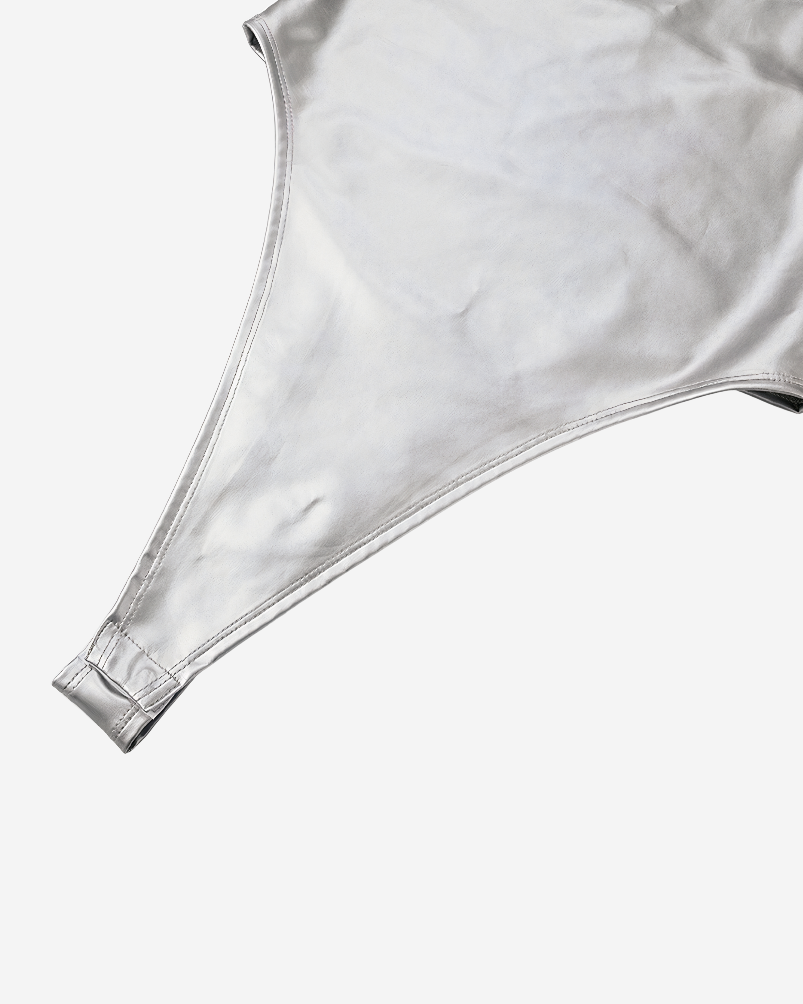 Metallic High-Waist Bodysuit [Silver]