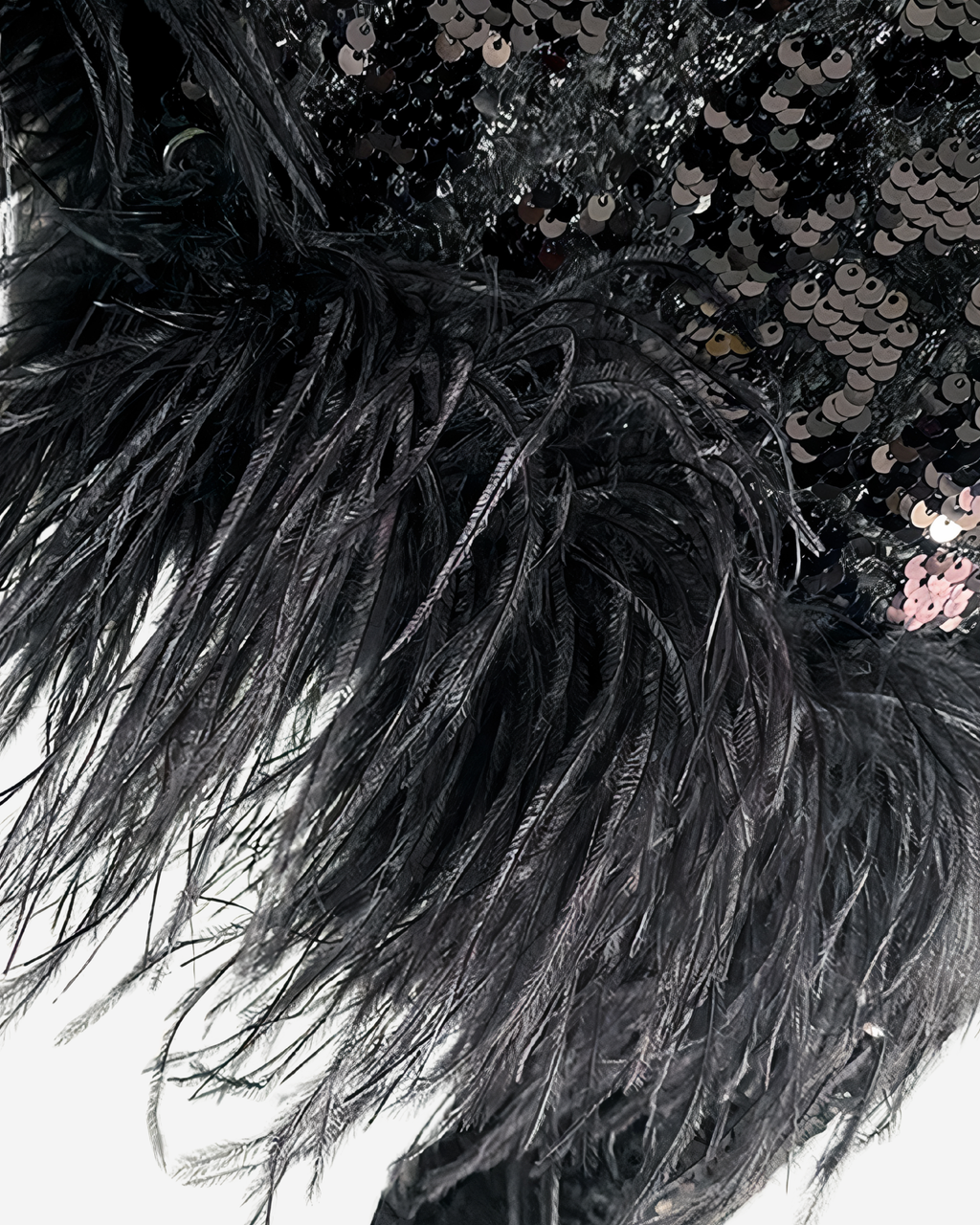 Sequin Feather Jacket [Black]