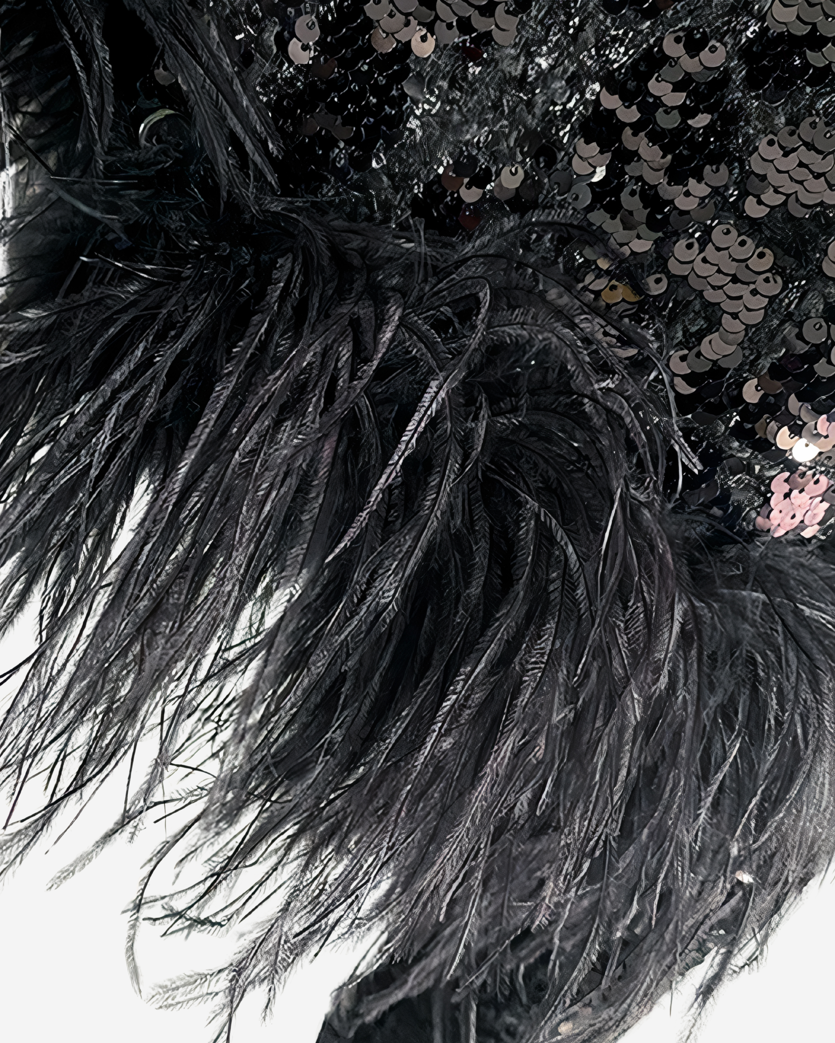 Sequin Feather Jacket [Black]