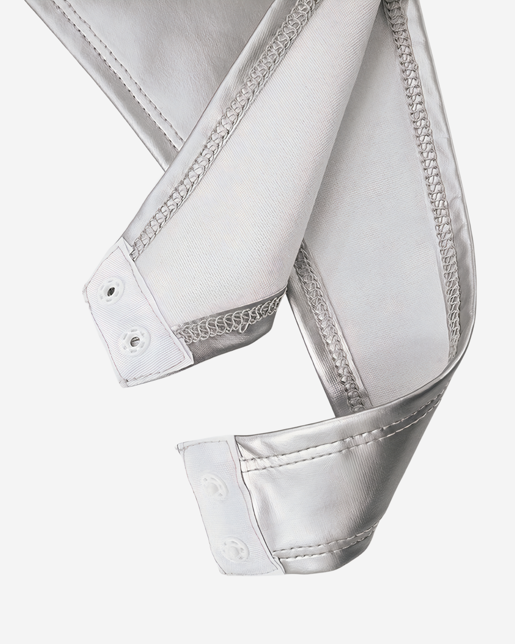 Metallic High-Waist Bodysuit [Silver]
