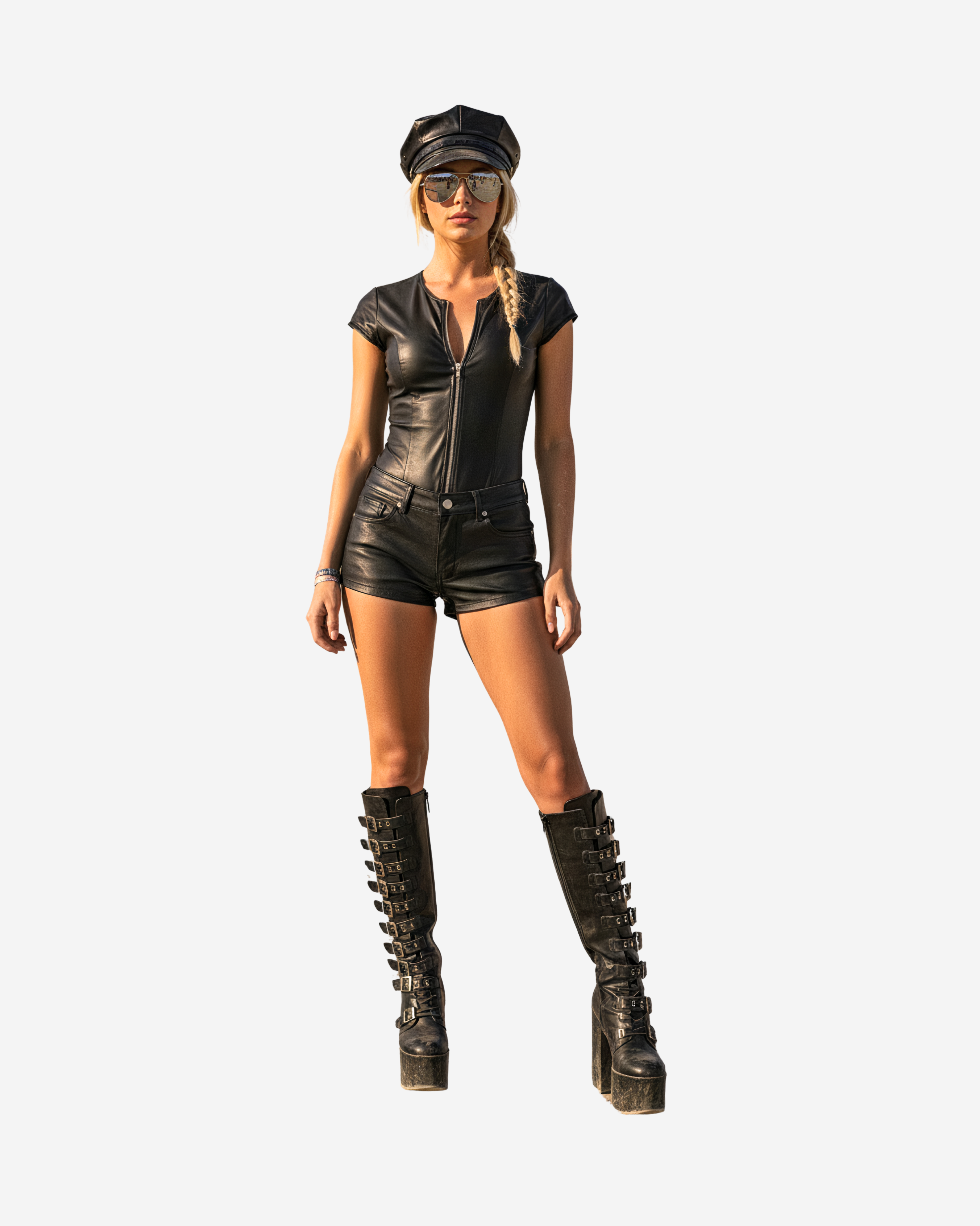 Leather-Look Wrapped Hip Hot Pants