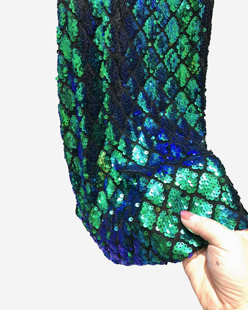 Emerald Green Sequined Halter Mini Dress with Backless Design