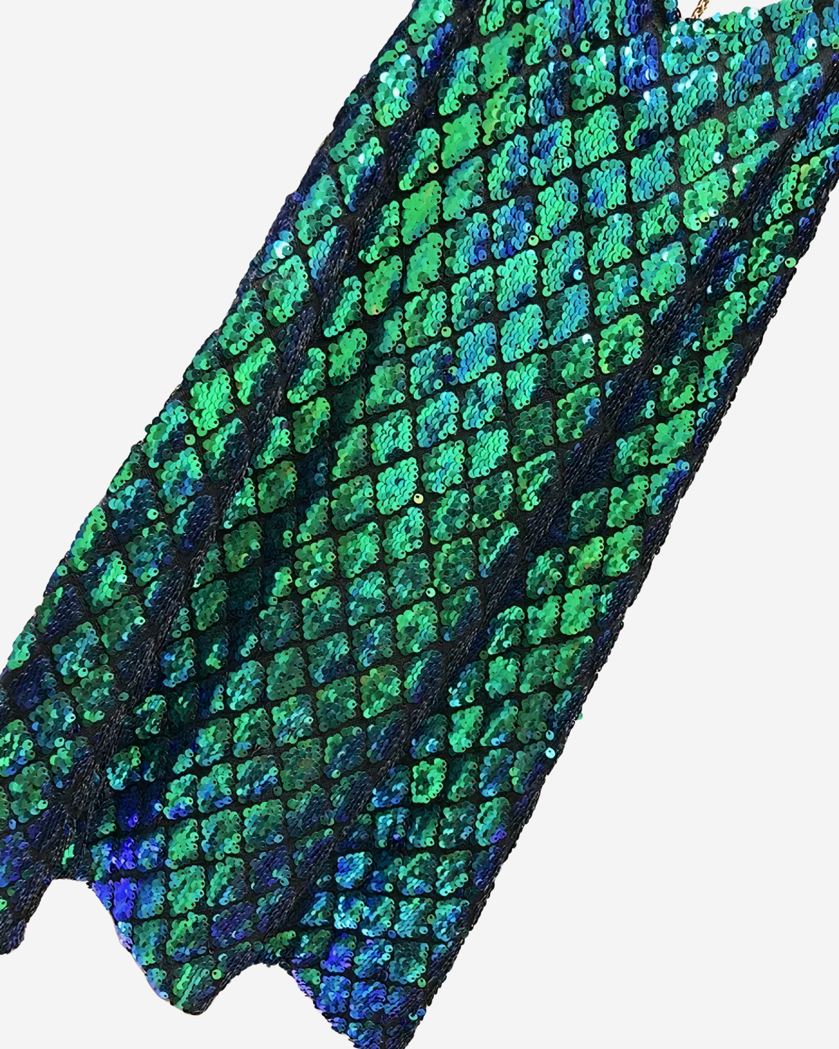 Emerald Green Sequined Halter Mini Dress with Backless Design