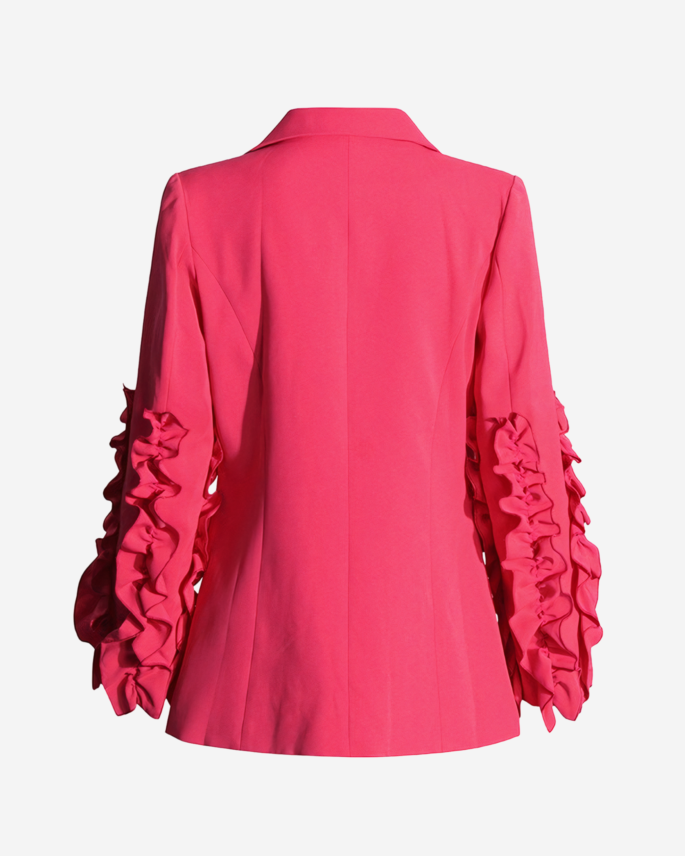 Rose Red Fringe Edge Single Button Suit Blazer
