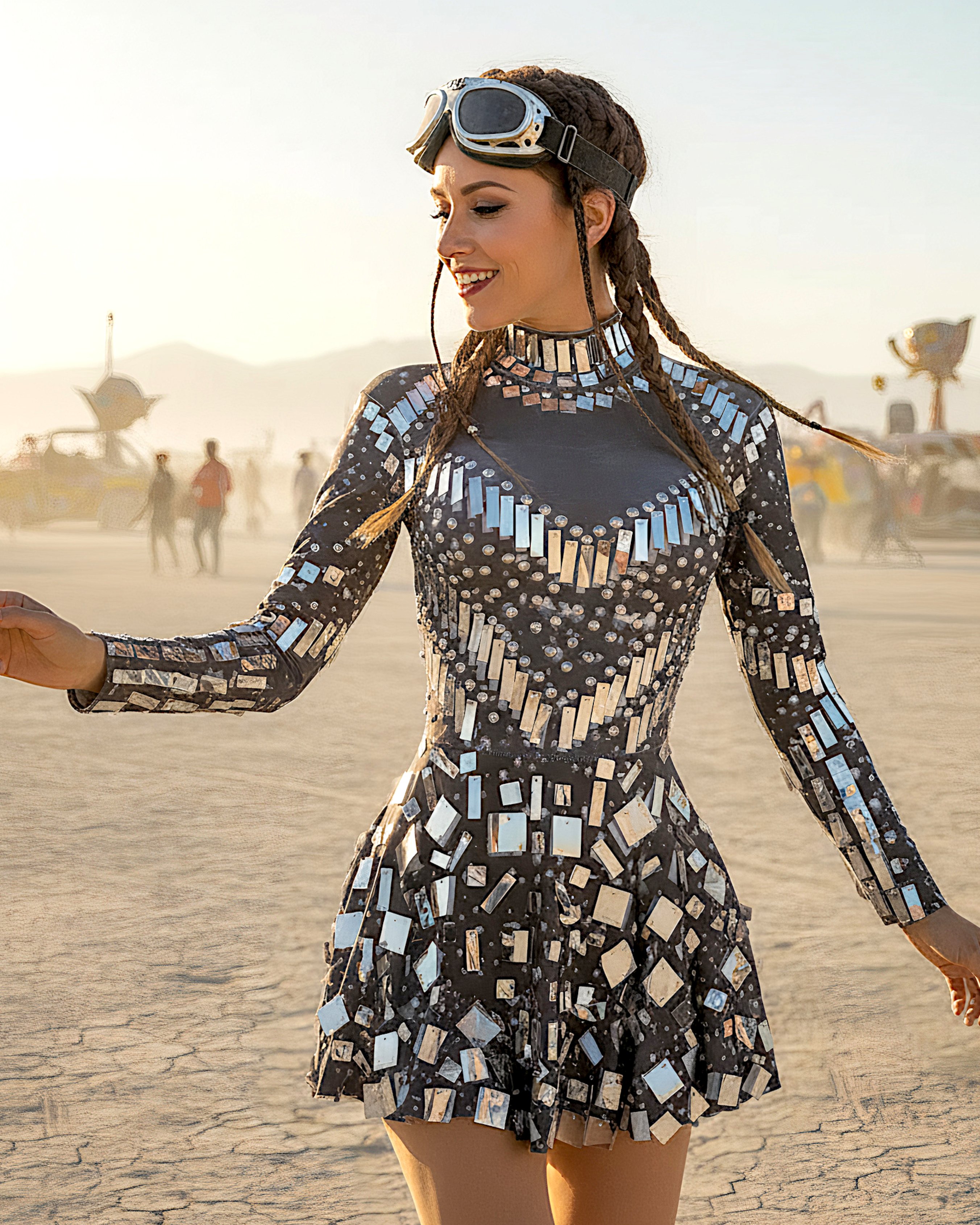 Sequin Long Sleeve Slim Fit Mini Dress-Dresses-Ekoa Ltd