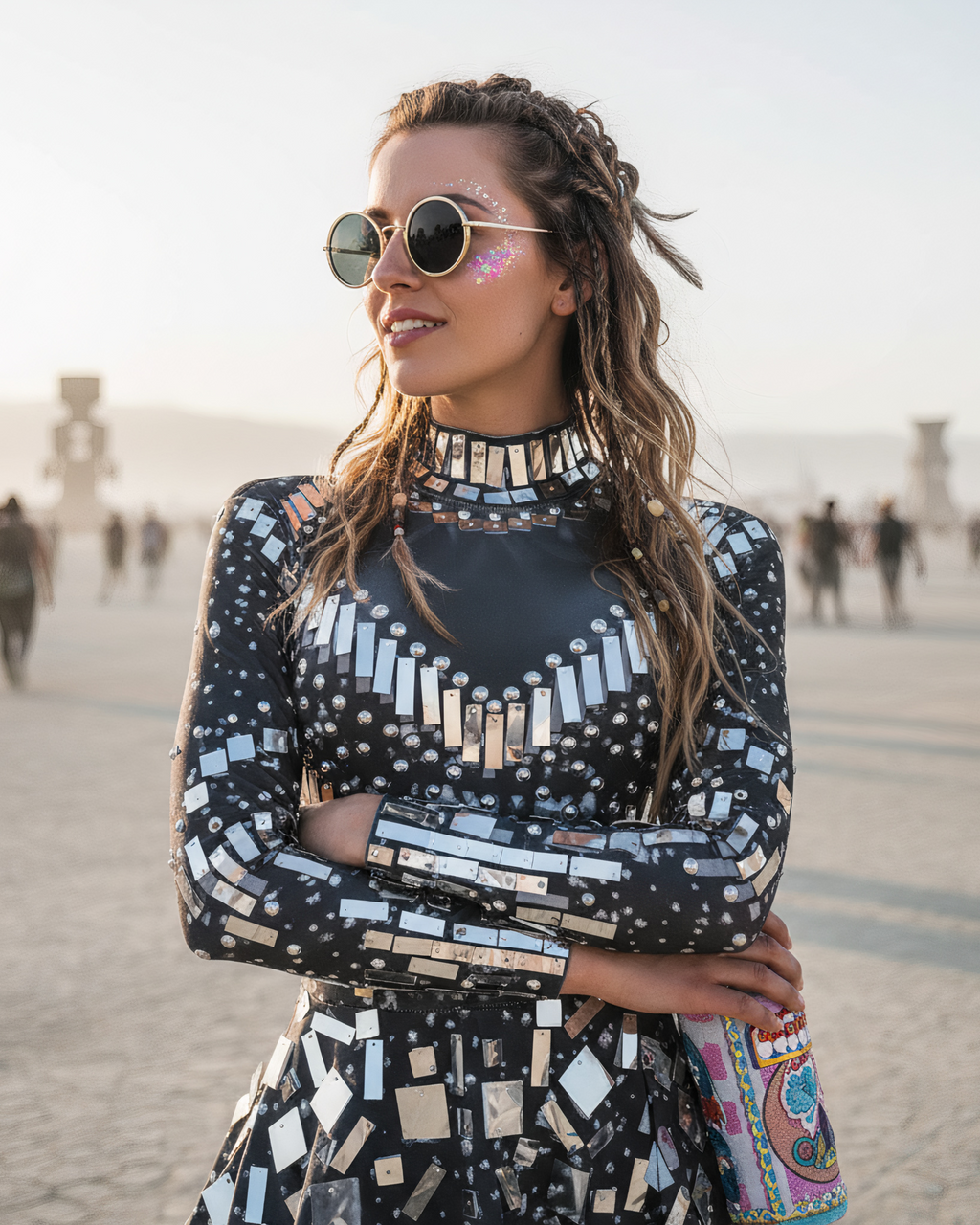 Sequin Long Sleeve Slim Fit Mini Dress-Dresses-Ekoa Ltd